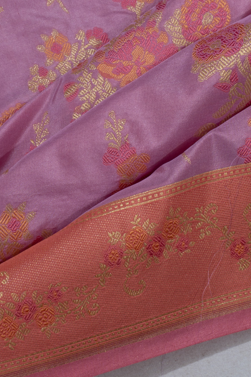 Banarasi Silk Brocade Lavender Saree