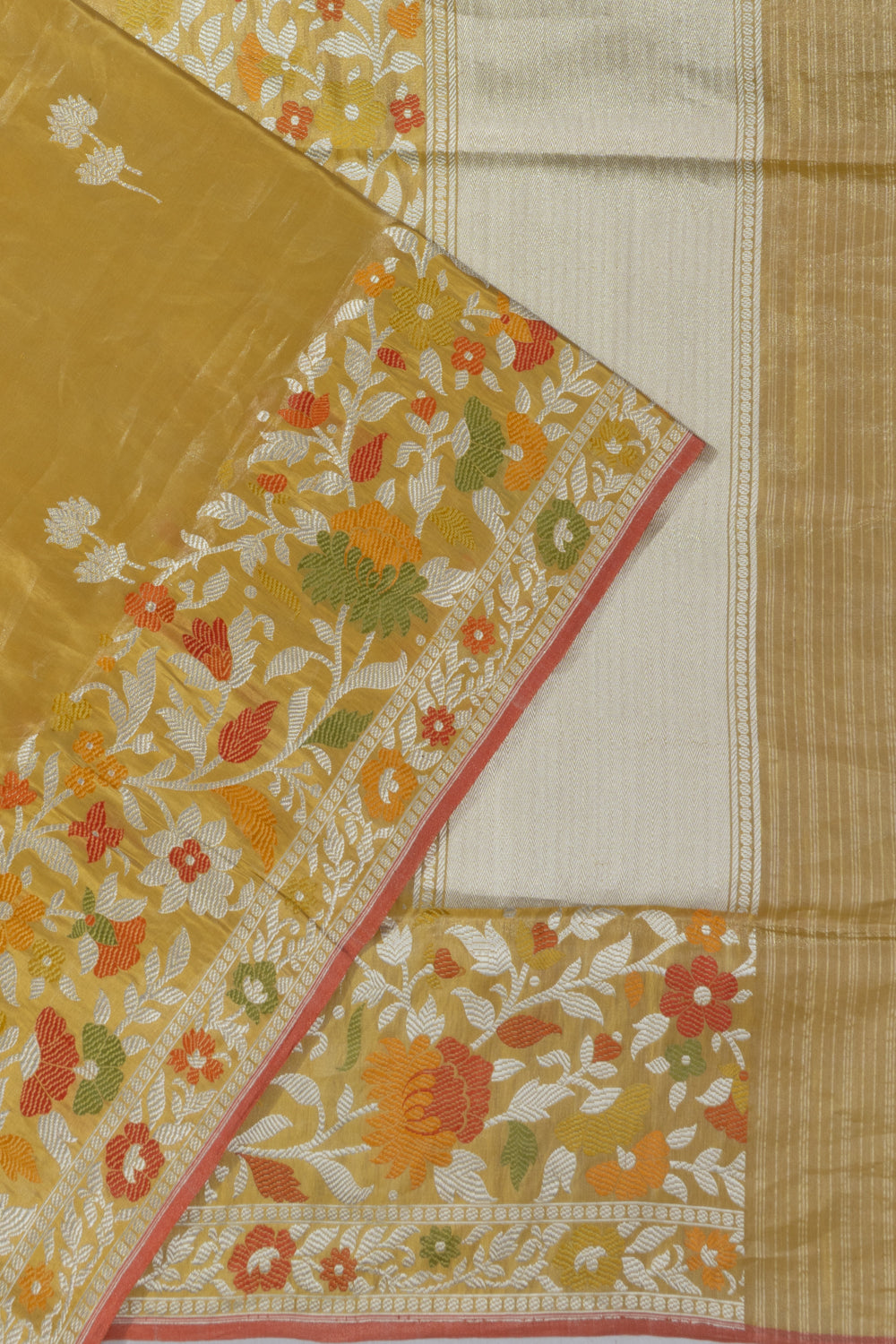 Banarasi Silk Tissue Butta Yellow Saree