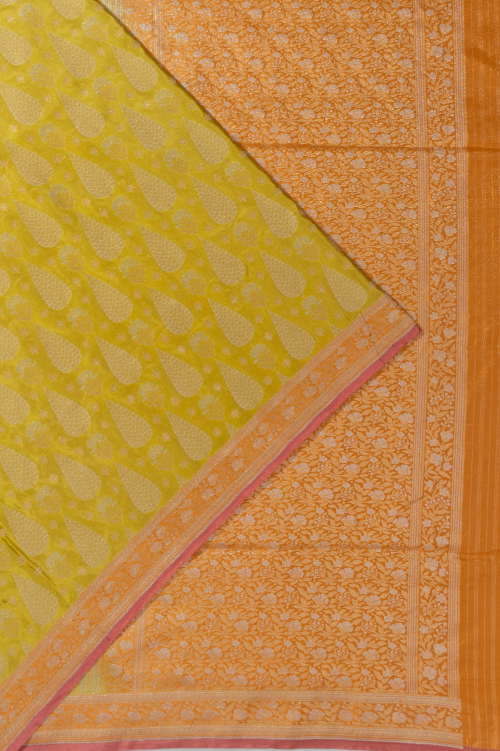 Banarasi Silk Brocade Mehendi Green Saree