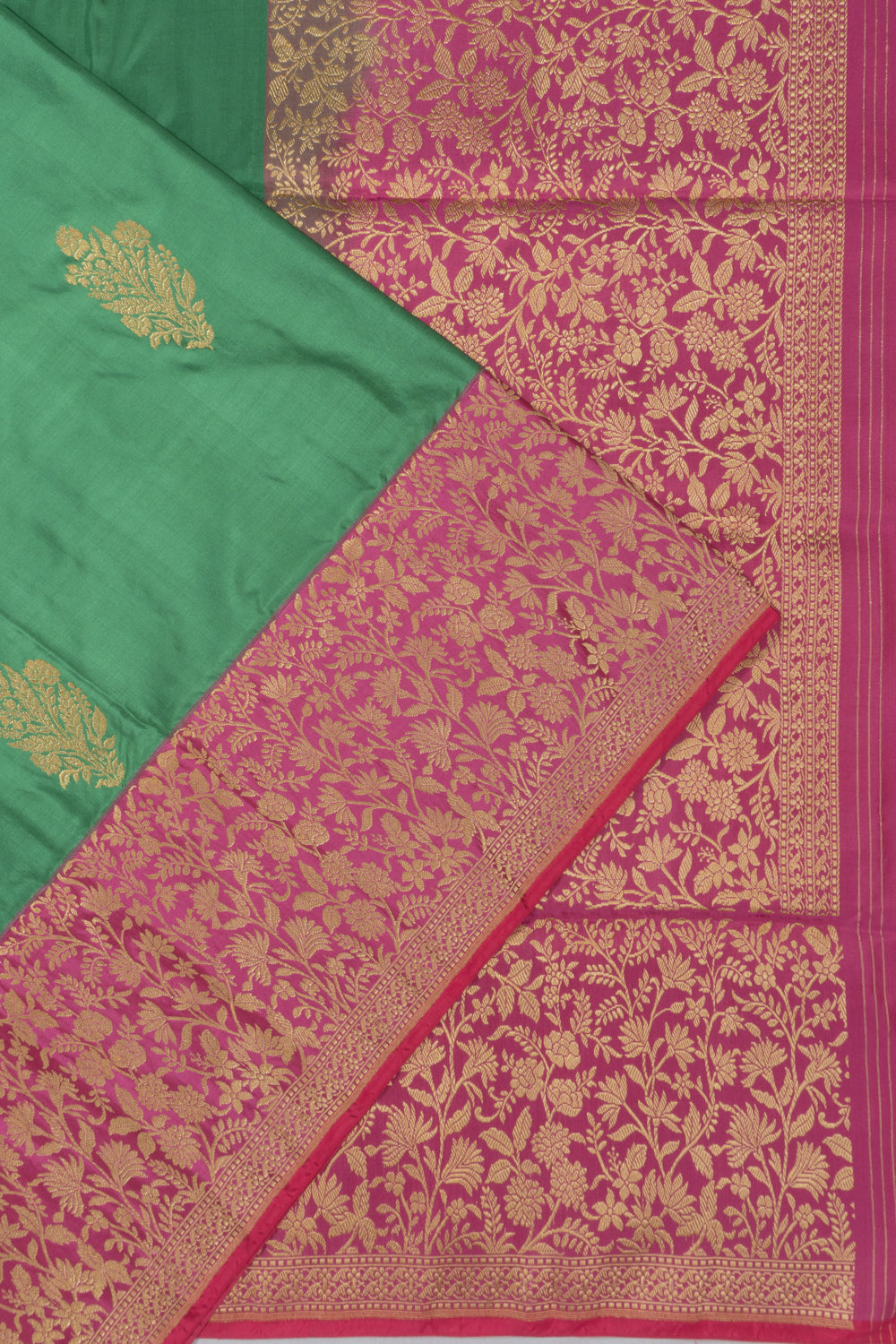 Banarasi Silk Butta Green Saree