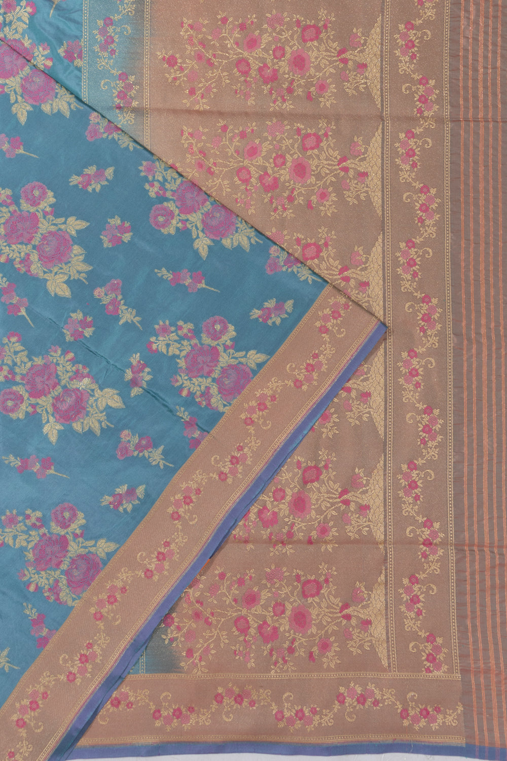 Banarasi Silk Brocade Blue Saree