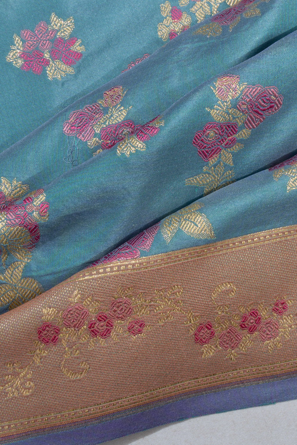 Banarasi Silk Brocade Blue Saree