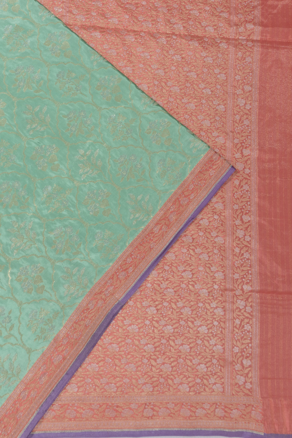 Banarasi Silk Brocade Pastel Green Saree