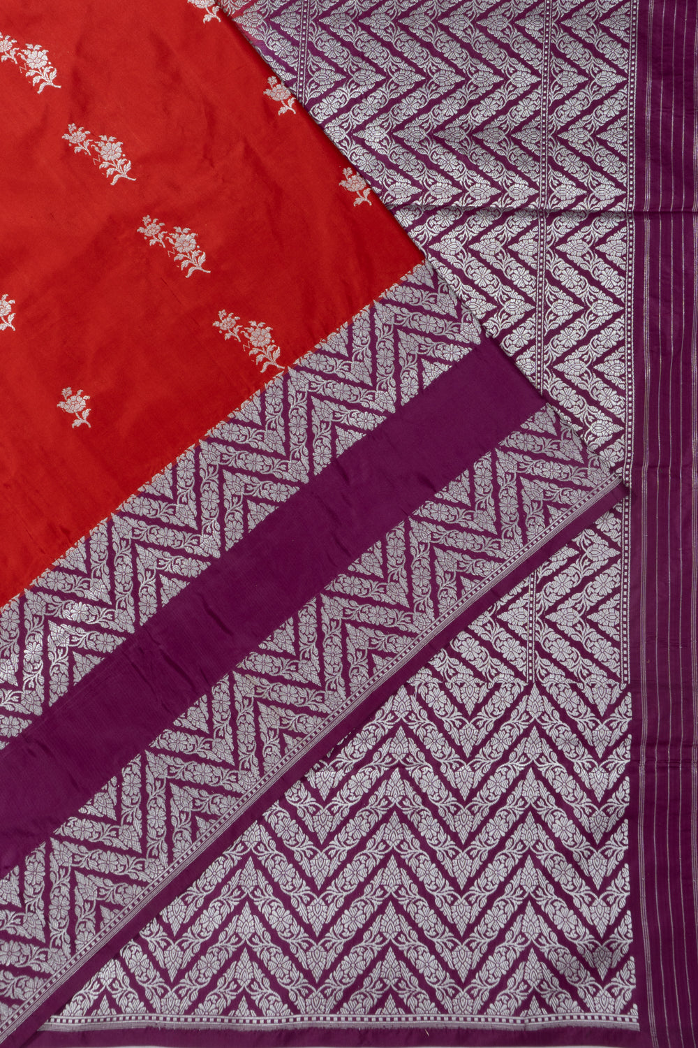 Banarasi Silk Butta Red Saree