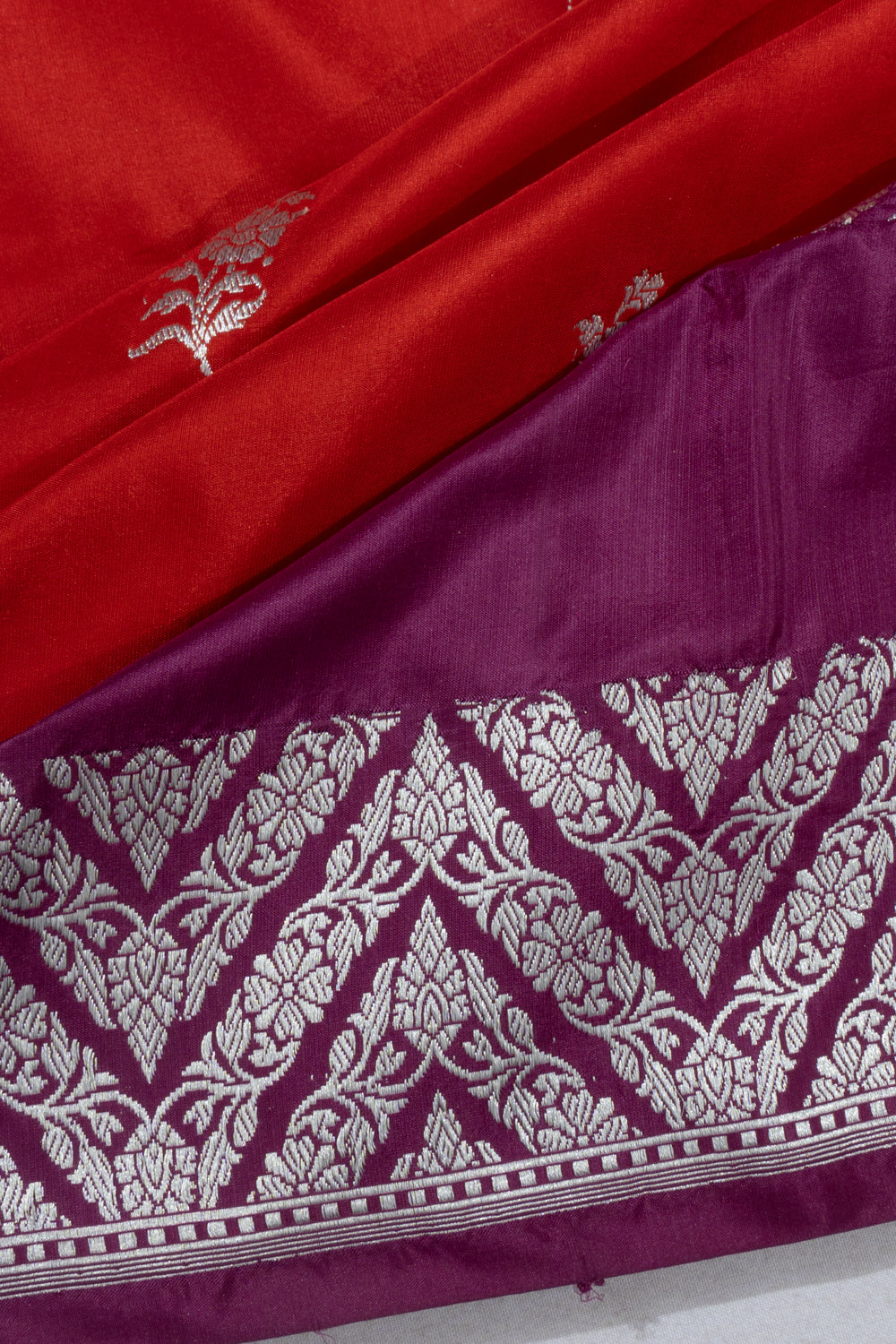 Banarasi Silk Butta Red Saree