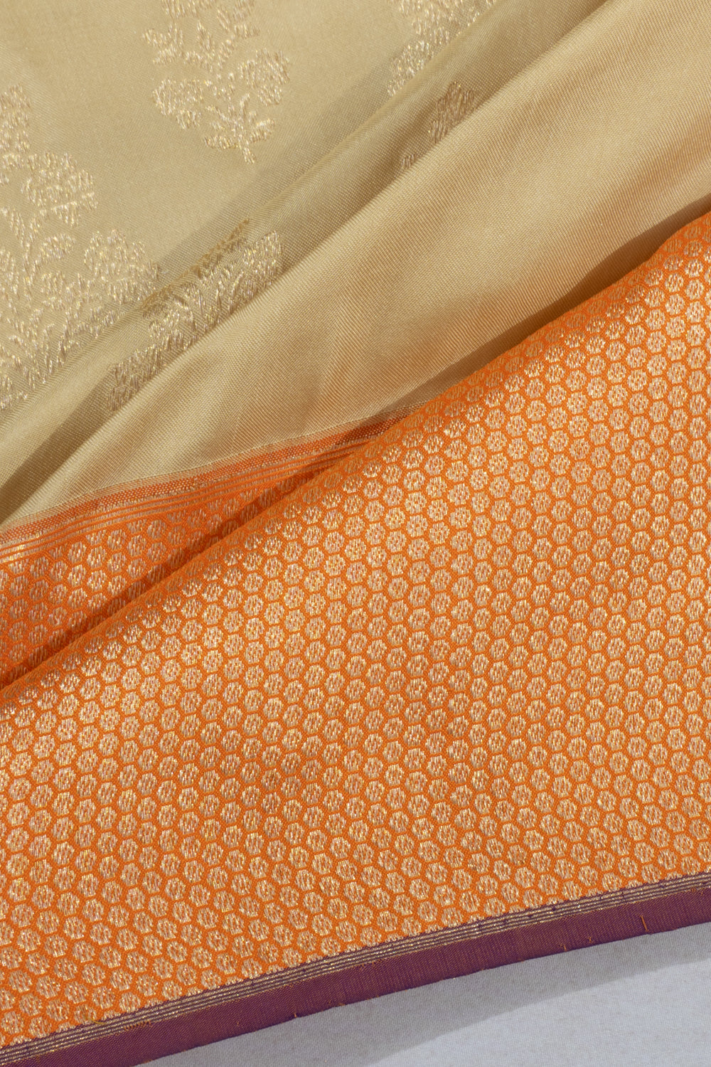 Banarasi Silk Brocade Cream Saree