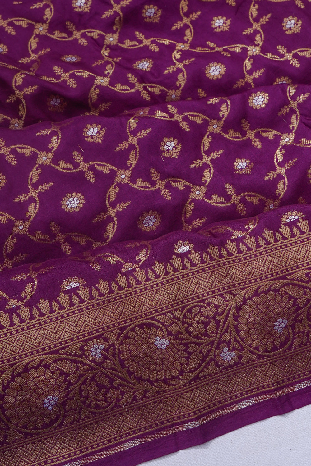 Banarasi Silk Brocade Purple Saree