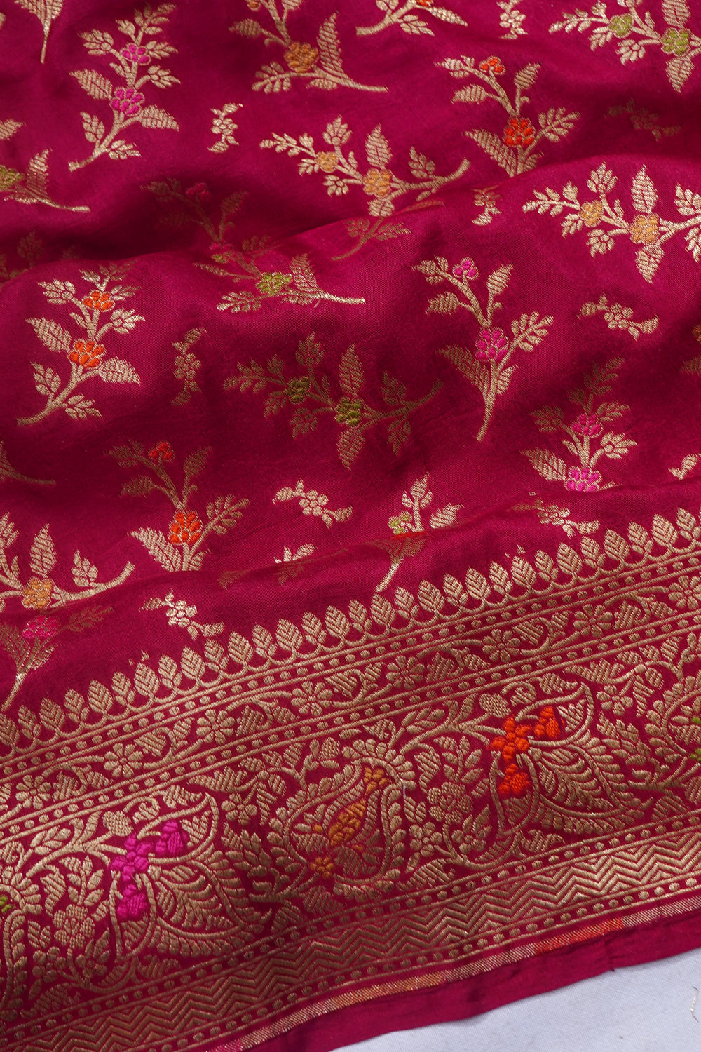 Banarasi Silk Brocade Pink Saree