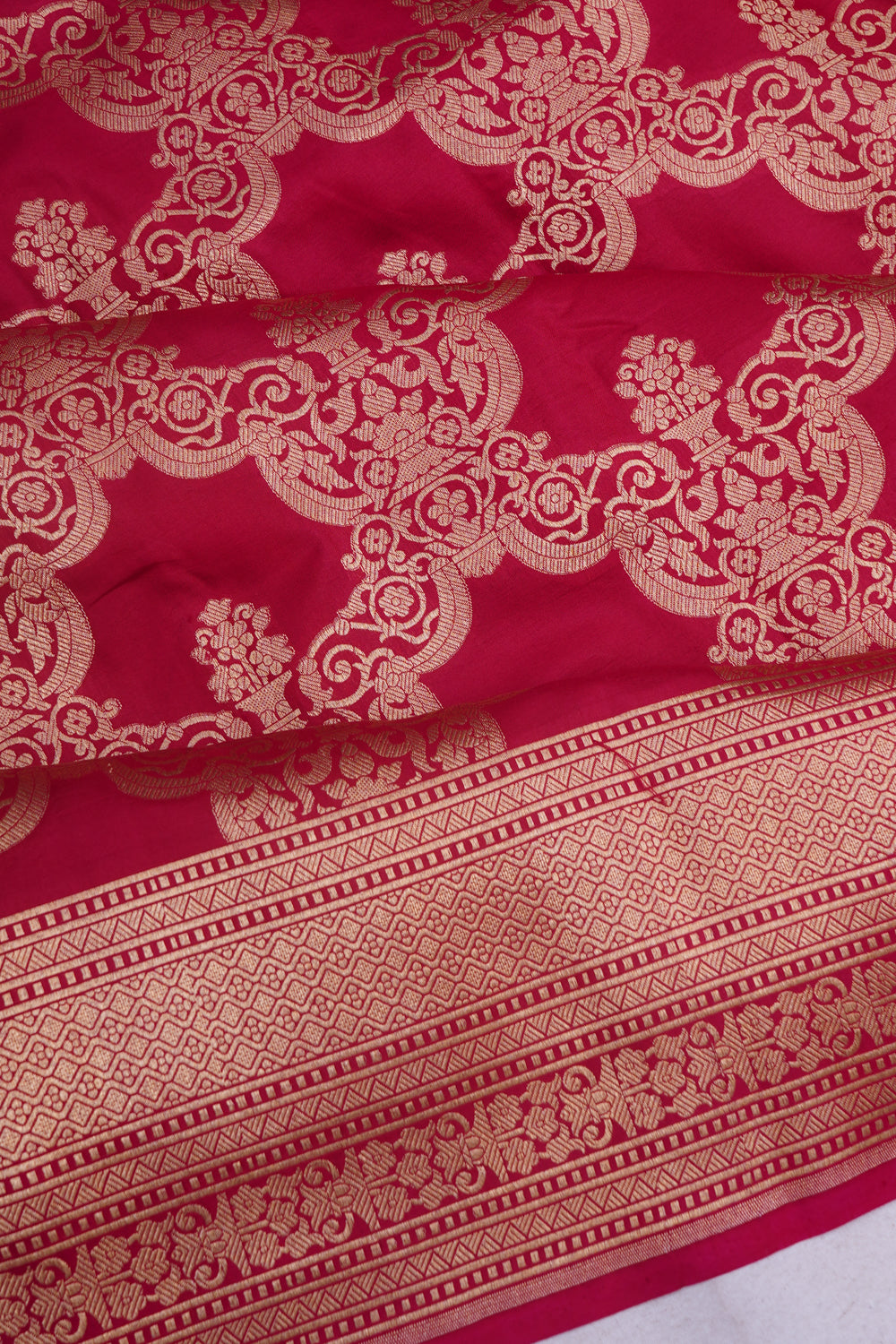 Banarasi Silk Jaal Pink Saree
