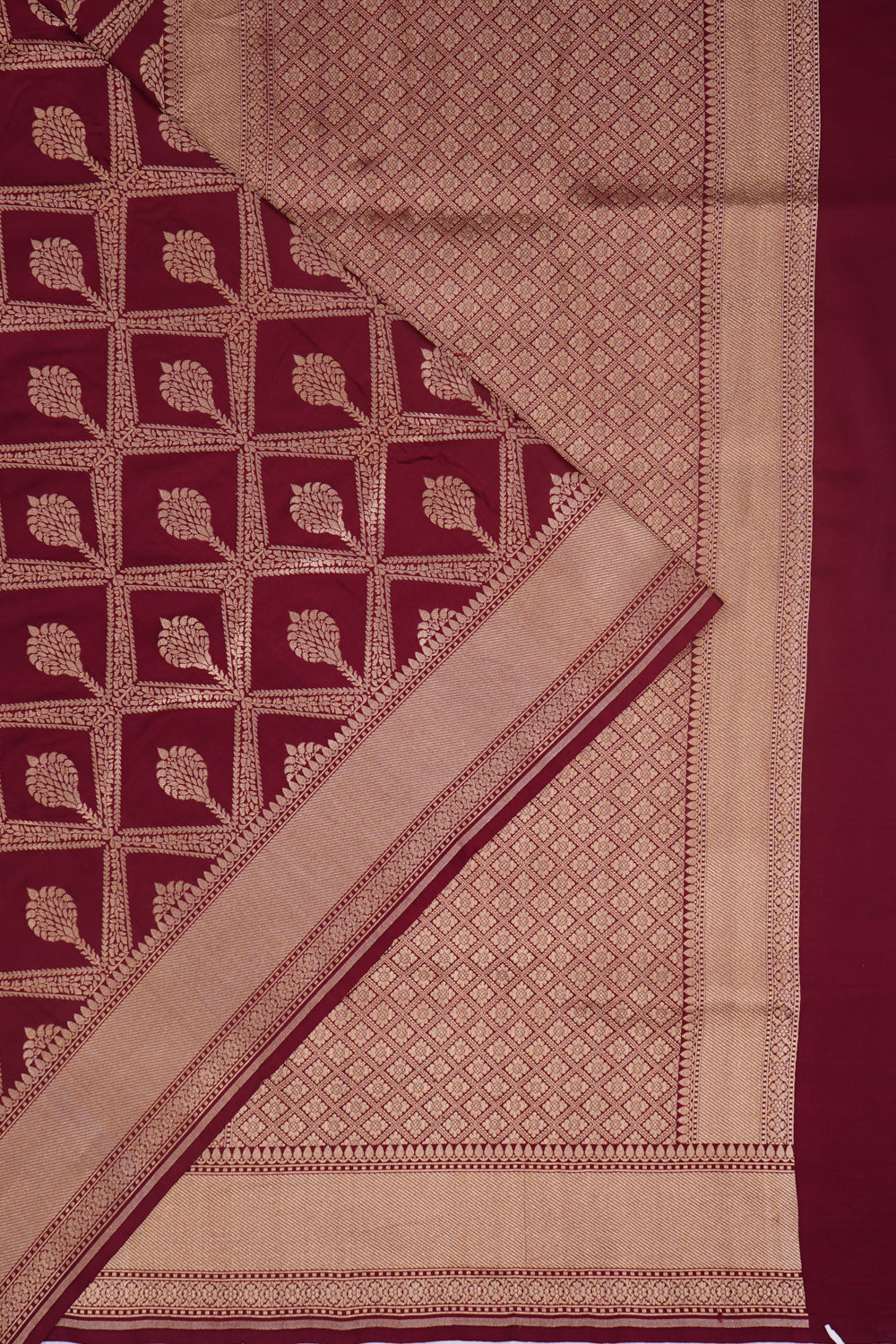 Banarasi Silk Brocade Burgundy Saree