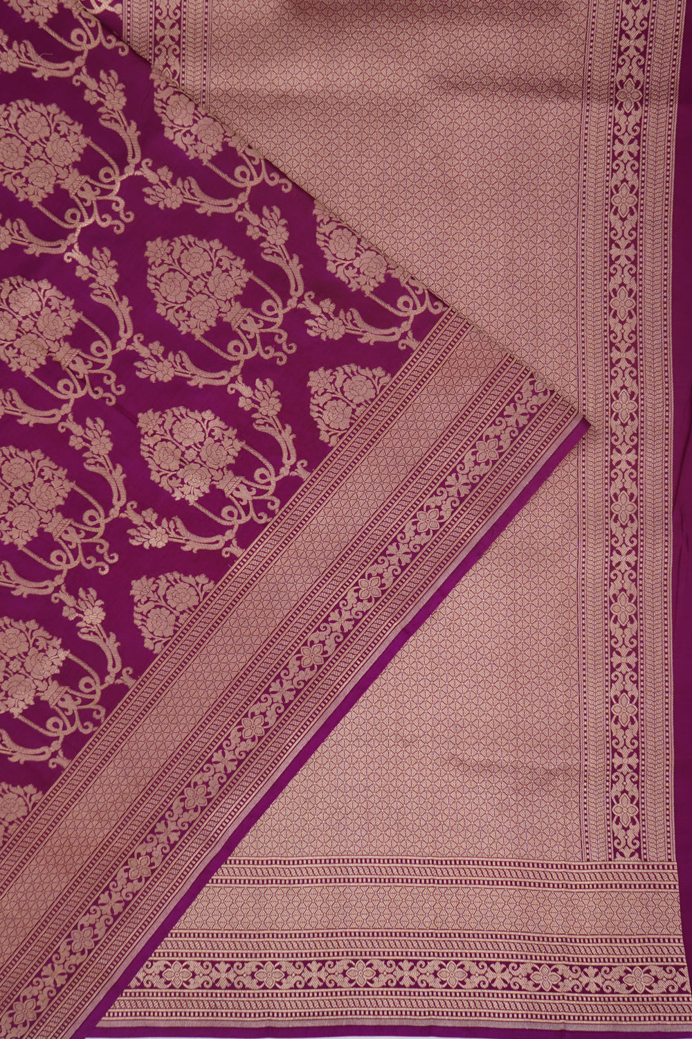 Banarasi Silk Jaal Purple Saree