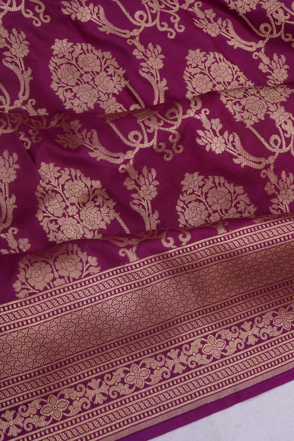 Banarasi Silk Jaal Purple Saree