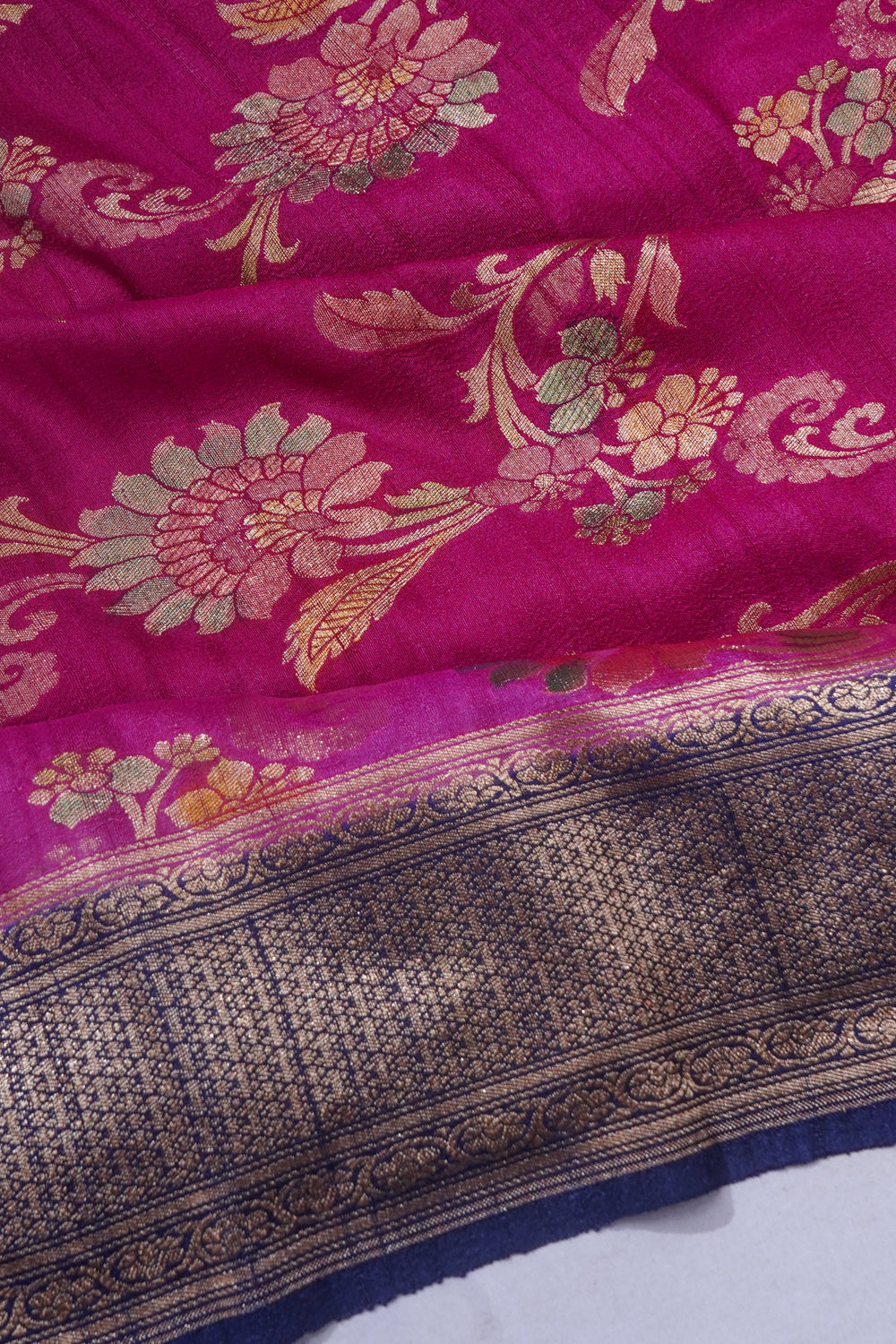 Banarasi Tussar Georgette Jaal Pink Saree