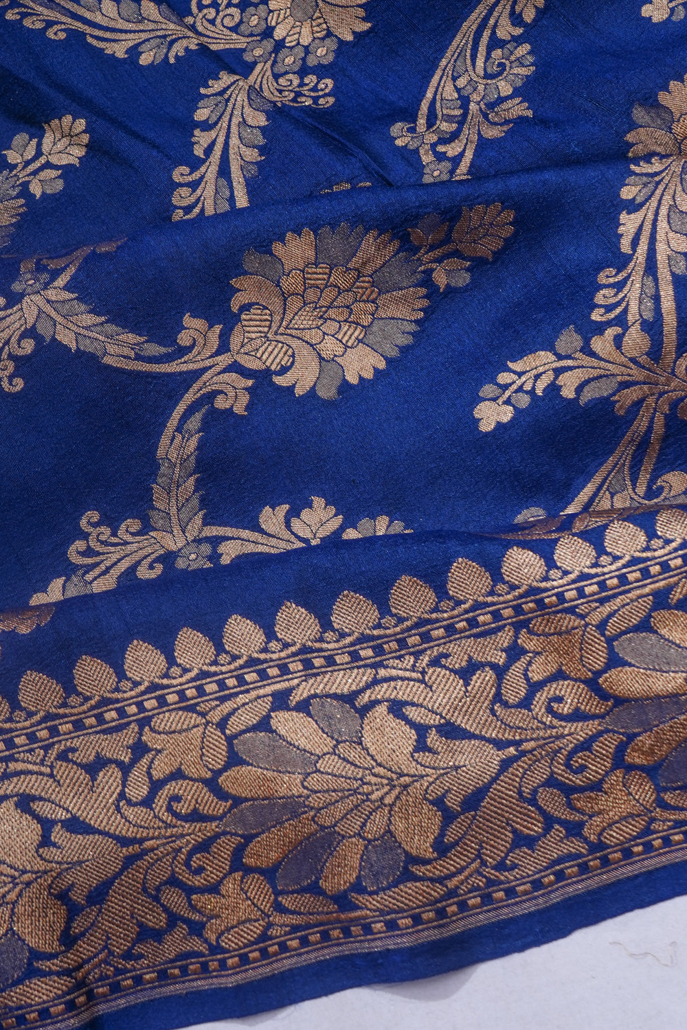 Banarasi Silk Brocade Royal Blue Saree