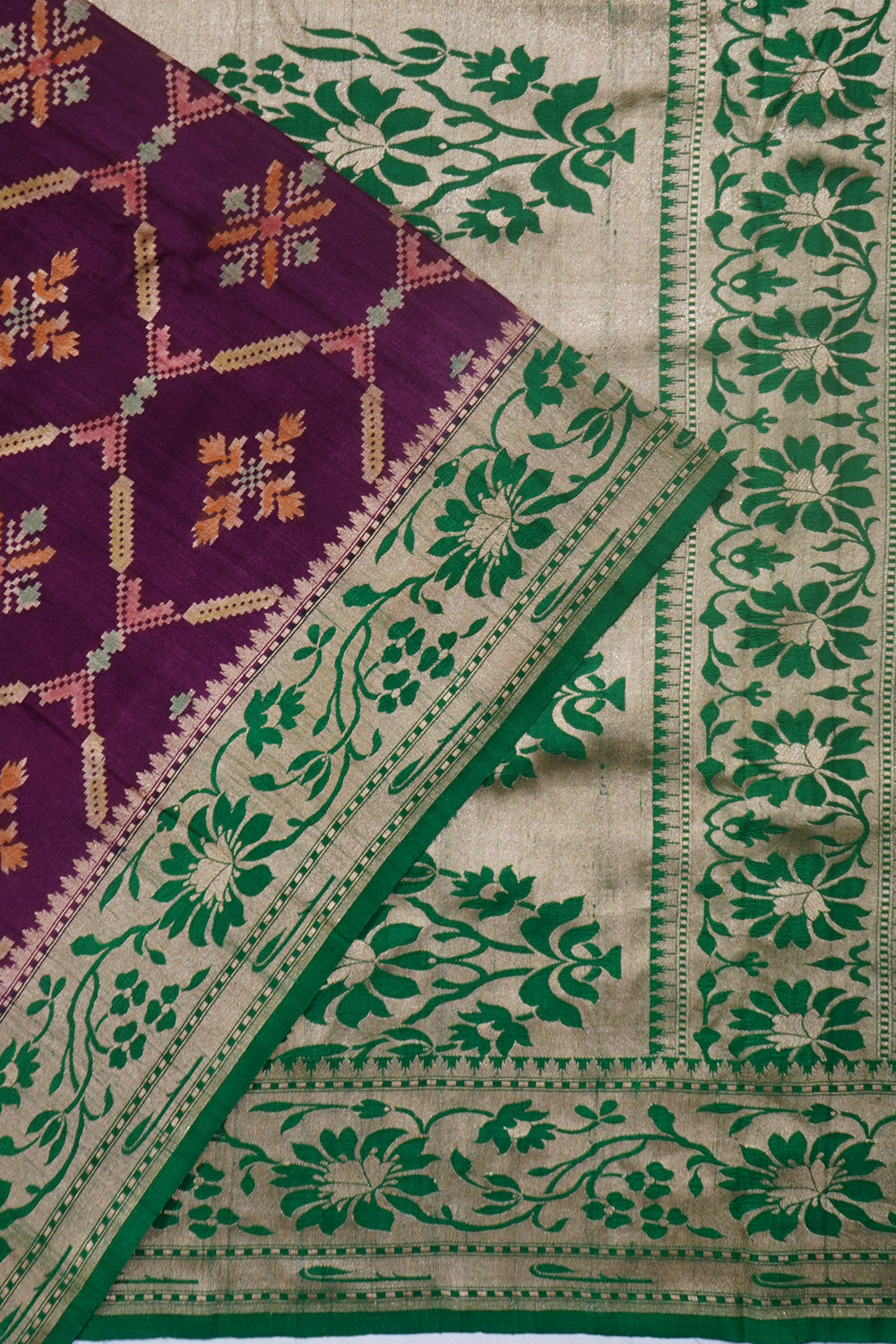 Banarasi Tussar Georgette Brocade Purple Saree