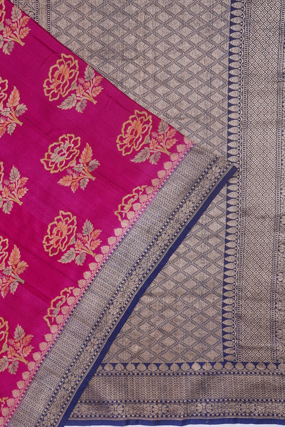 Banarasi Tussar Georgette Butta Rani Pink Saree