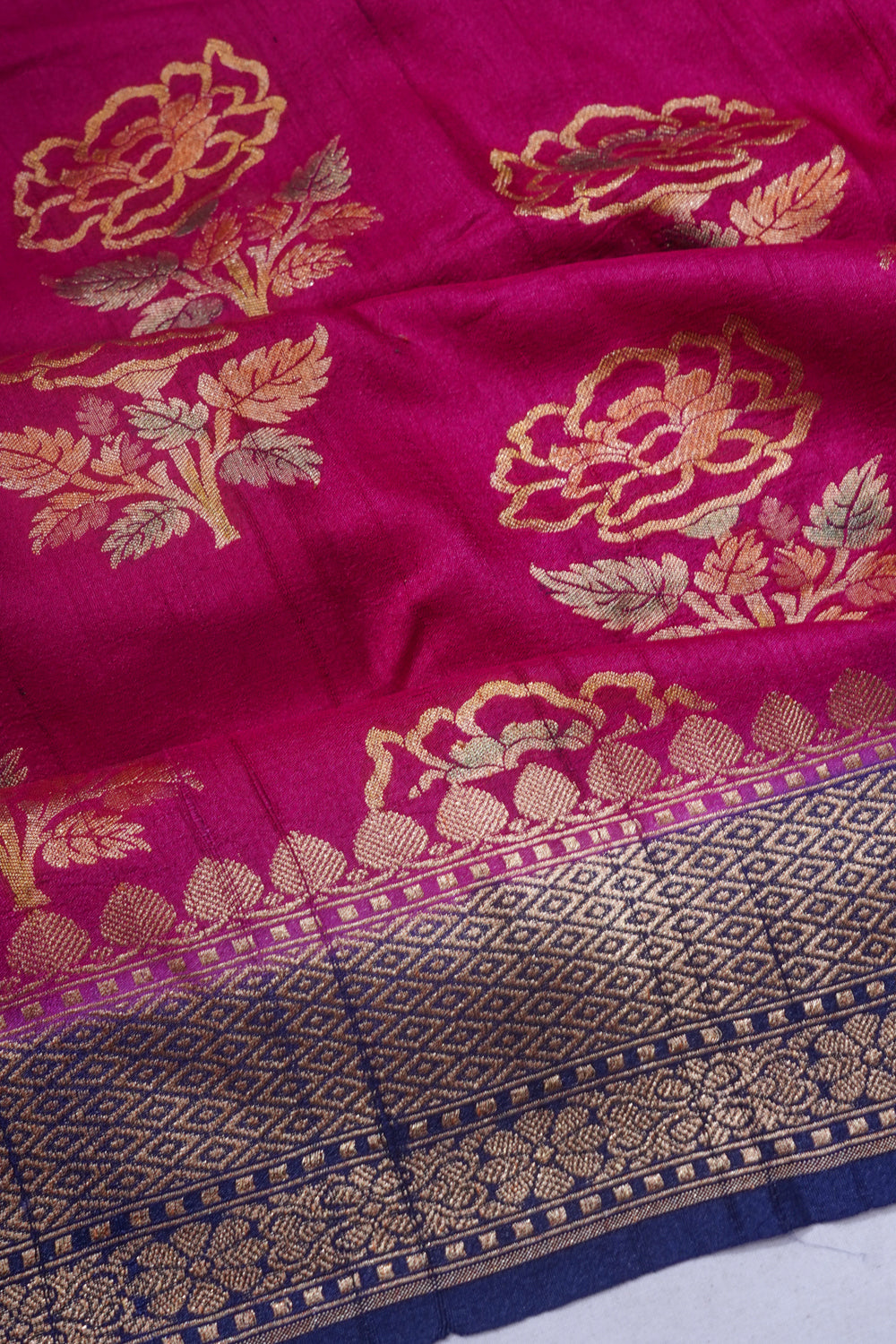 Banarasi Tussar Georgette Butta Rani Pink Saree