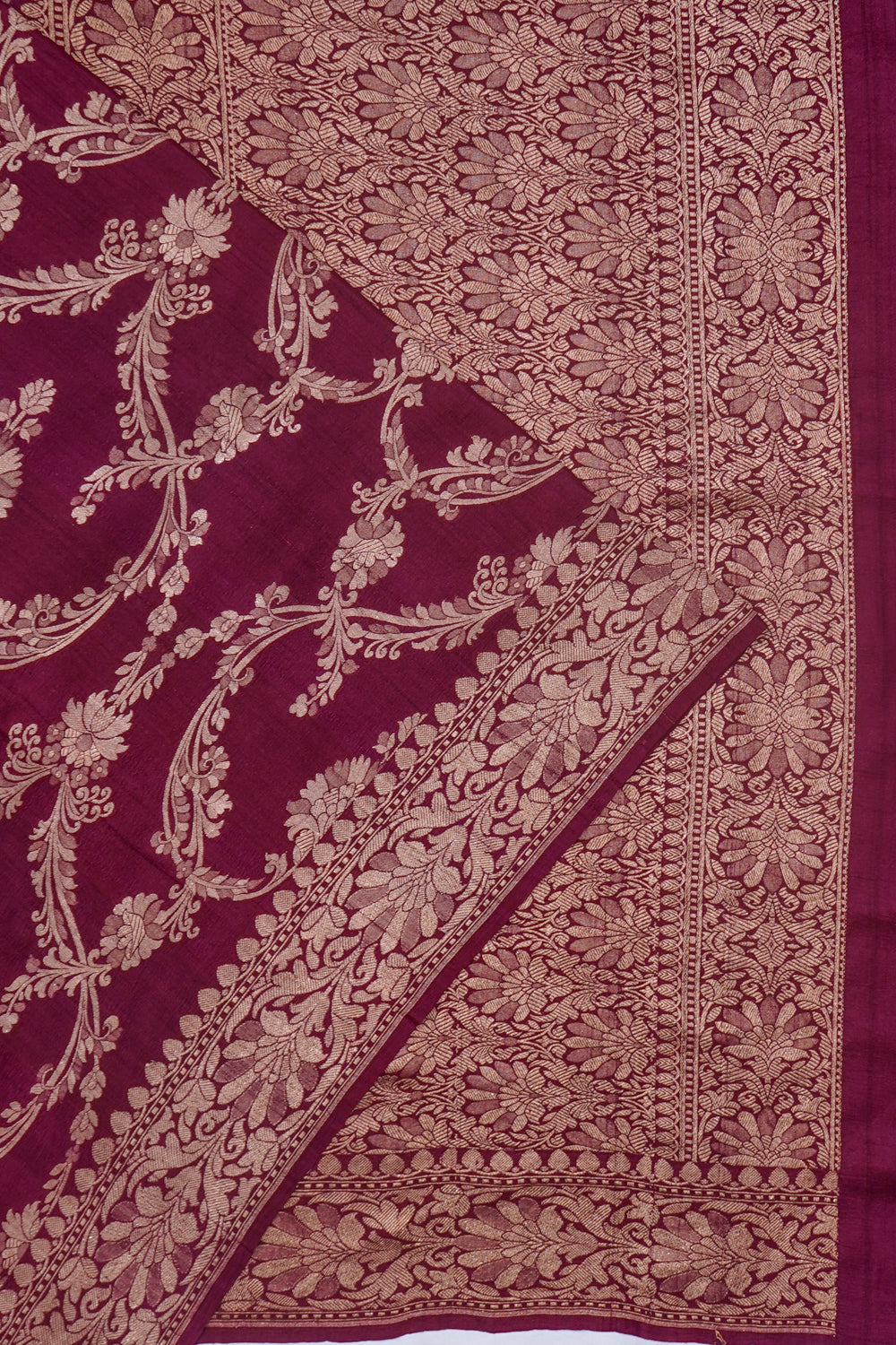 Banarasi Tussar Georgette Jaal Purple Saree