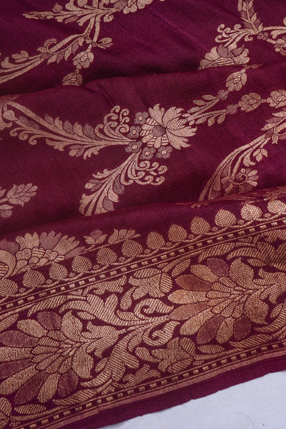 Banarasi Tussar Georgette Jaal Purple Saree