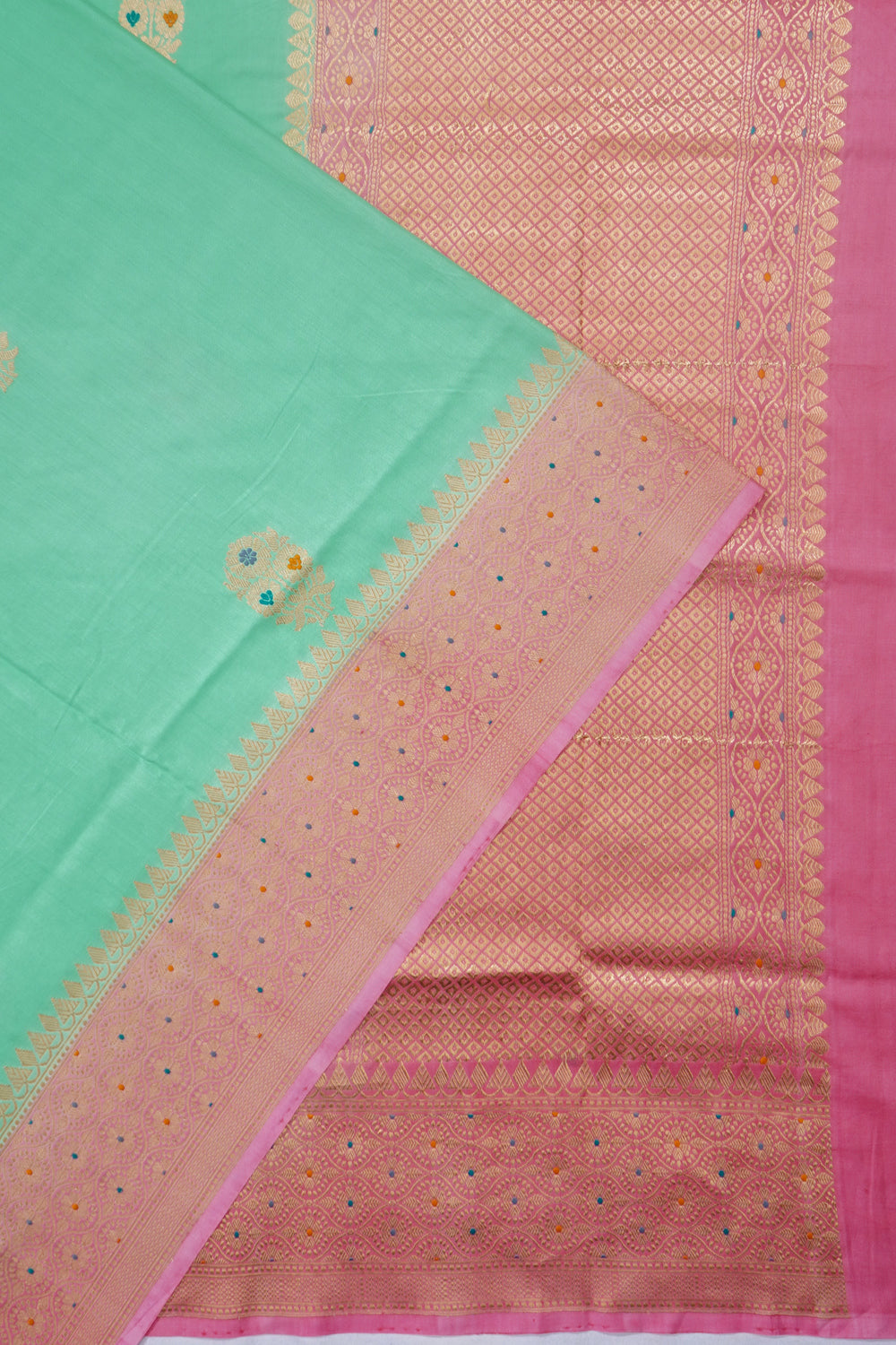 Banarasi Silk Butta Sea Green Saree