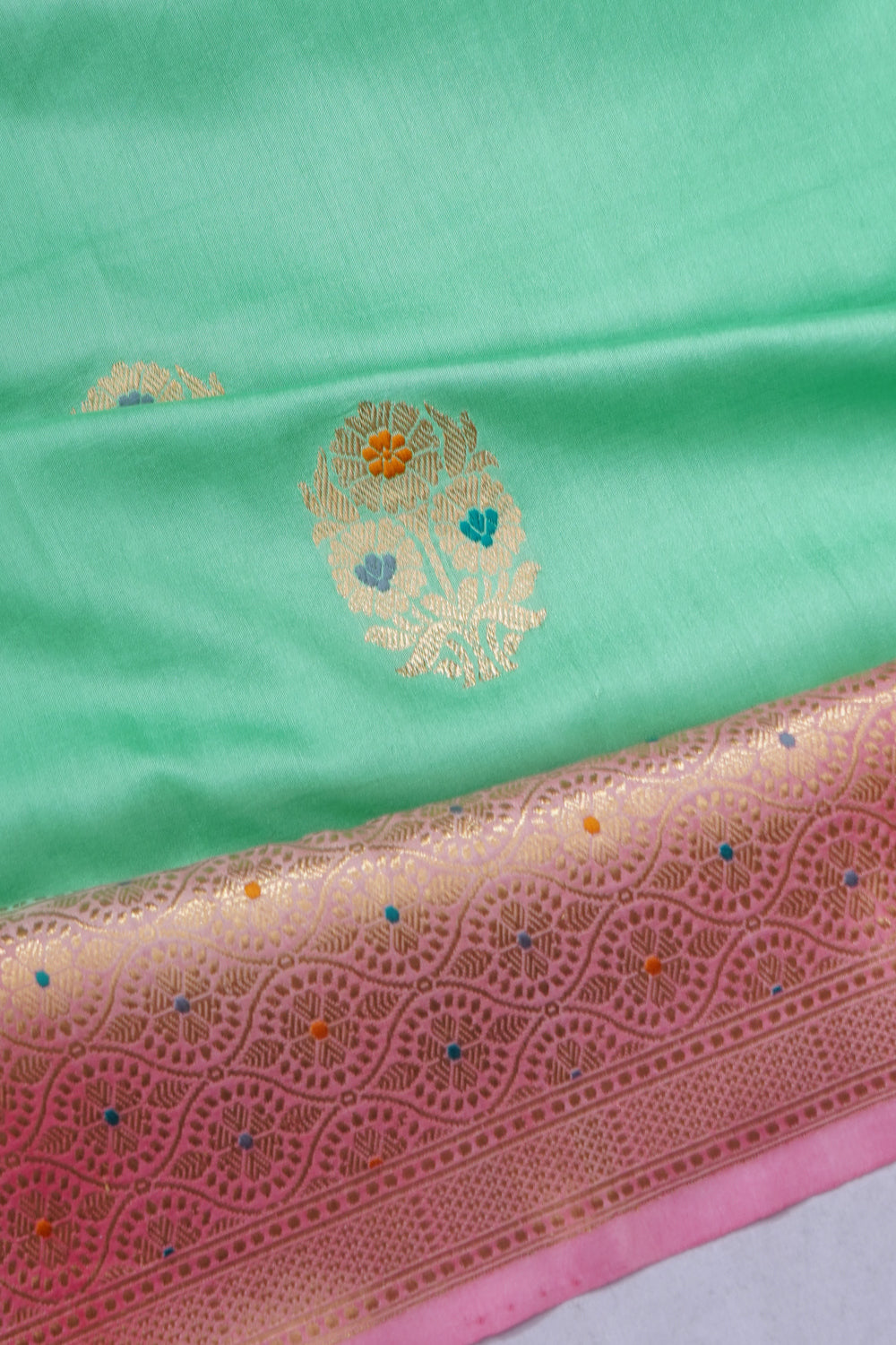 Banarasi Silk Butta Sea Green Saree