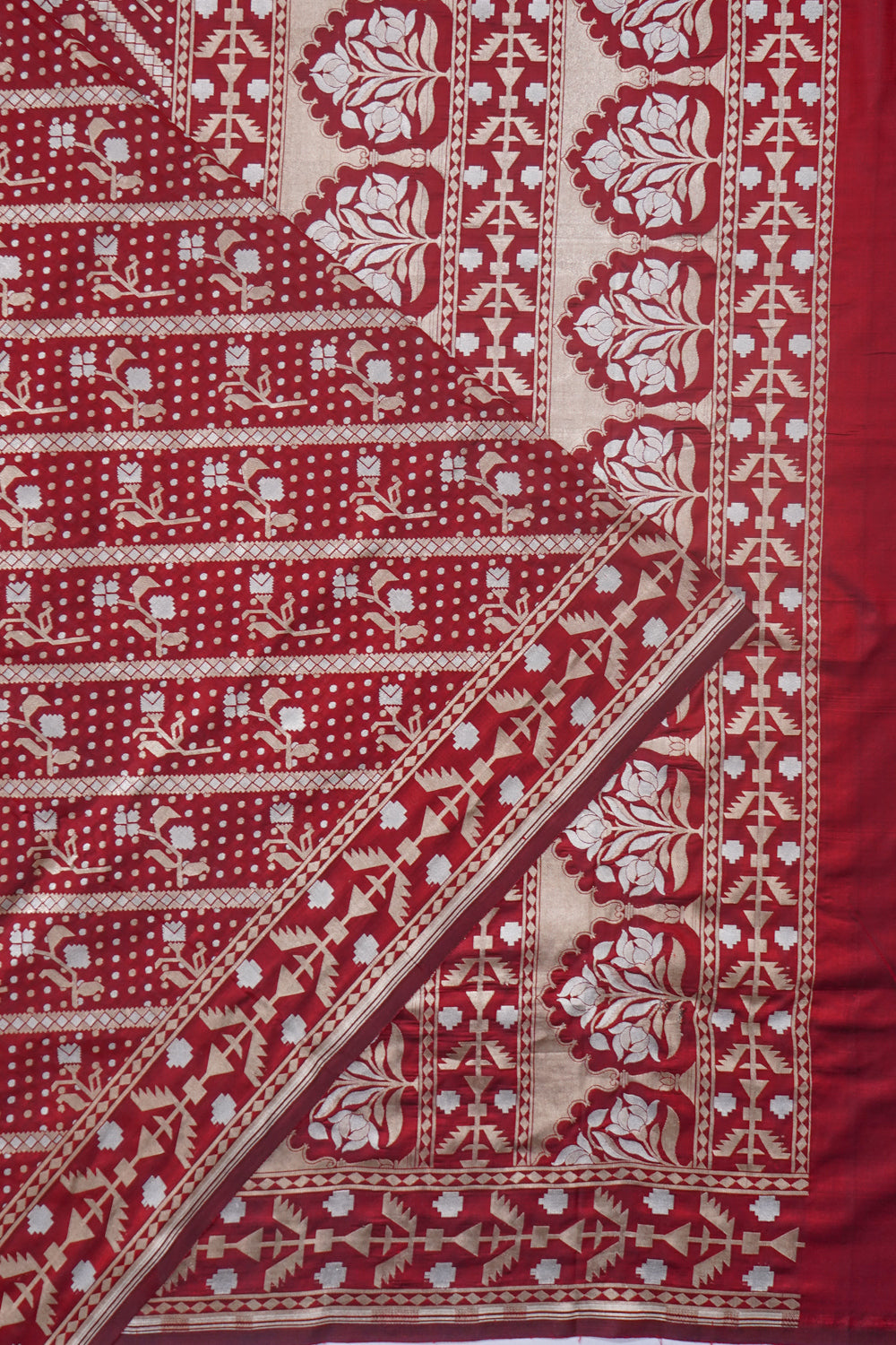 Banarasi Silk Brocade Maroon Saree