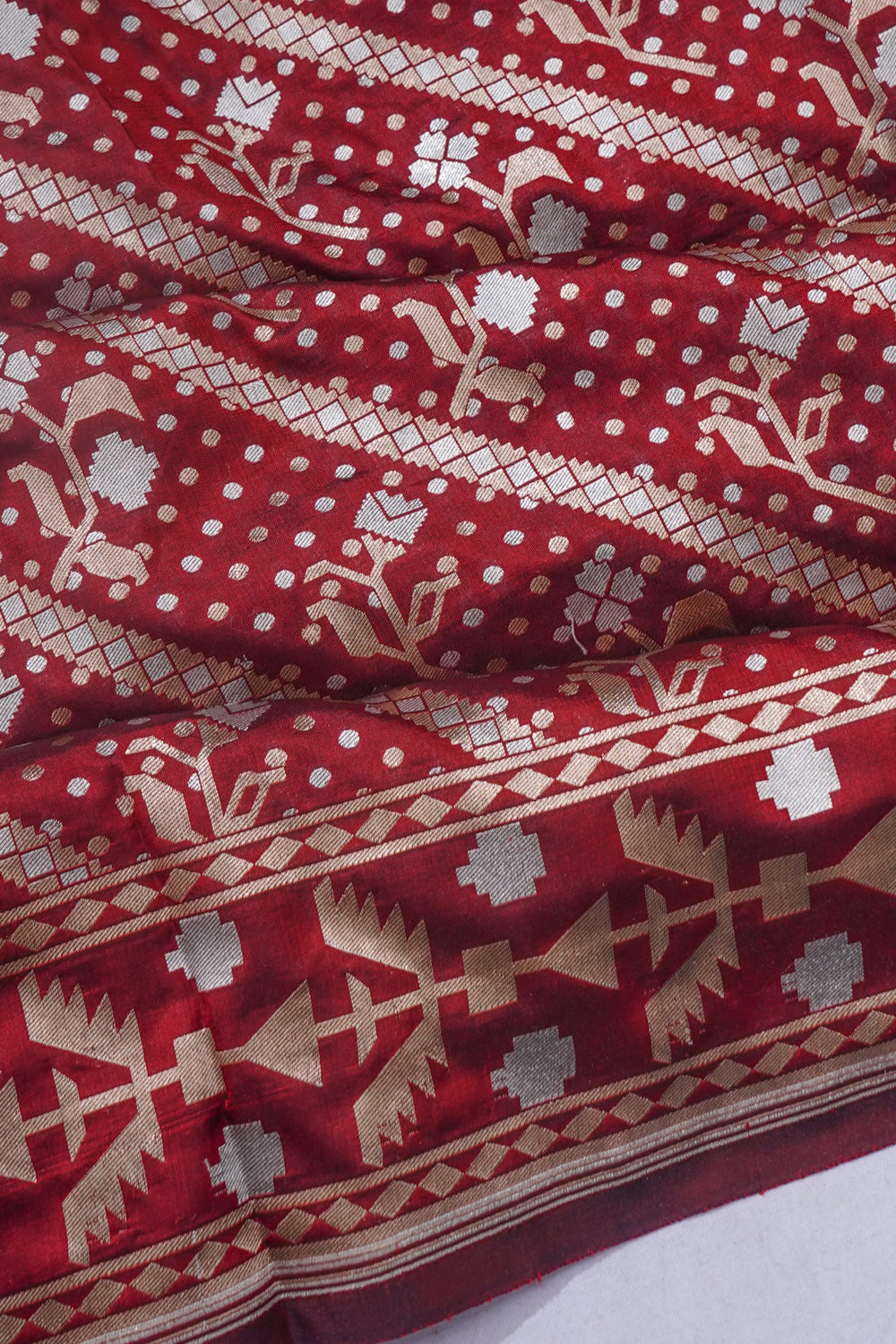 Banarasi Silk Brocade Maroon Saree
