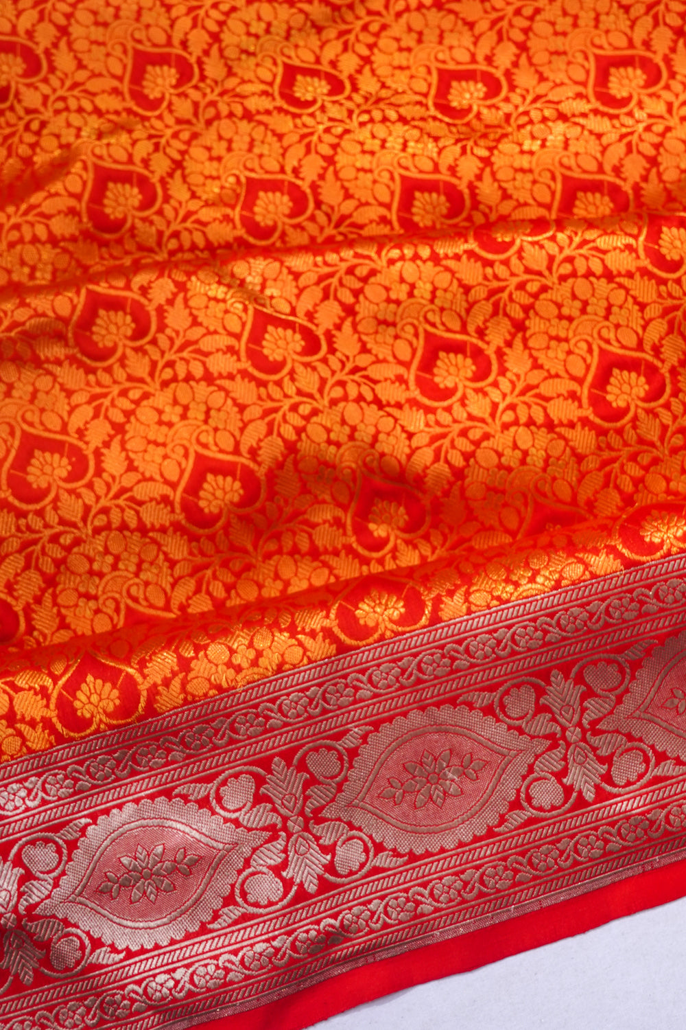 Banarasi Satin Brocade Red Saree