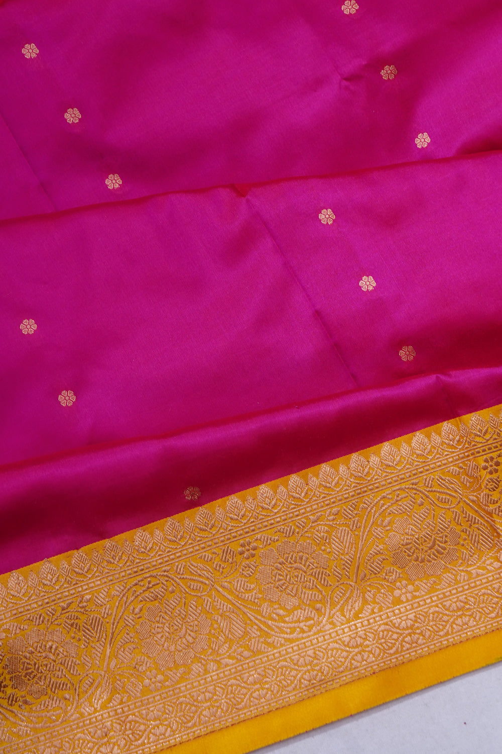 Banarasi Satin Butta Rani Pink Saree