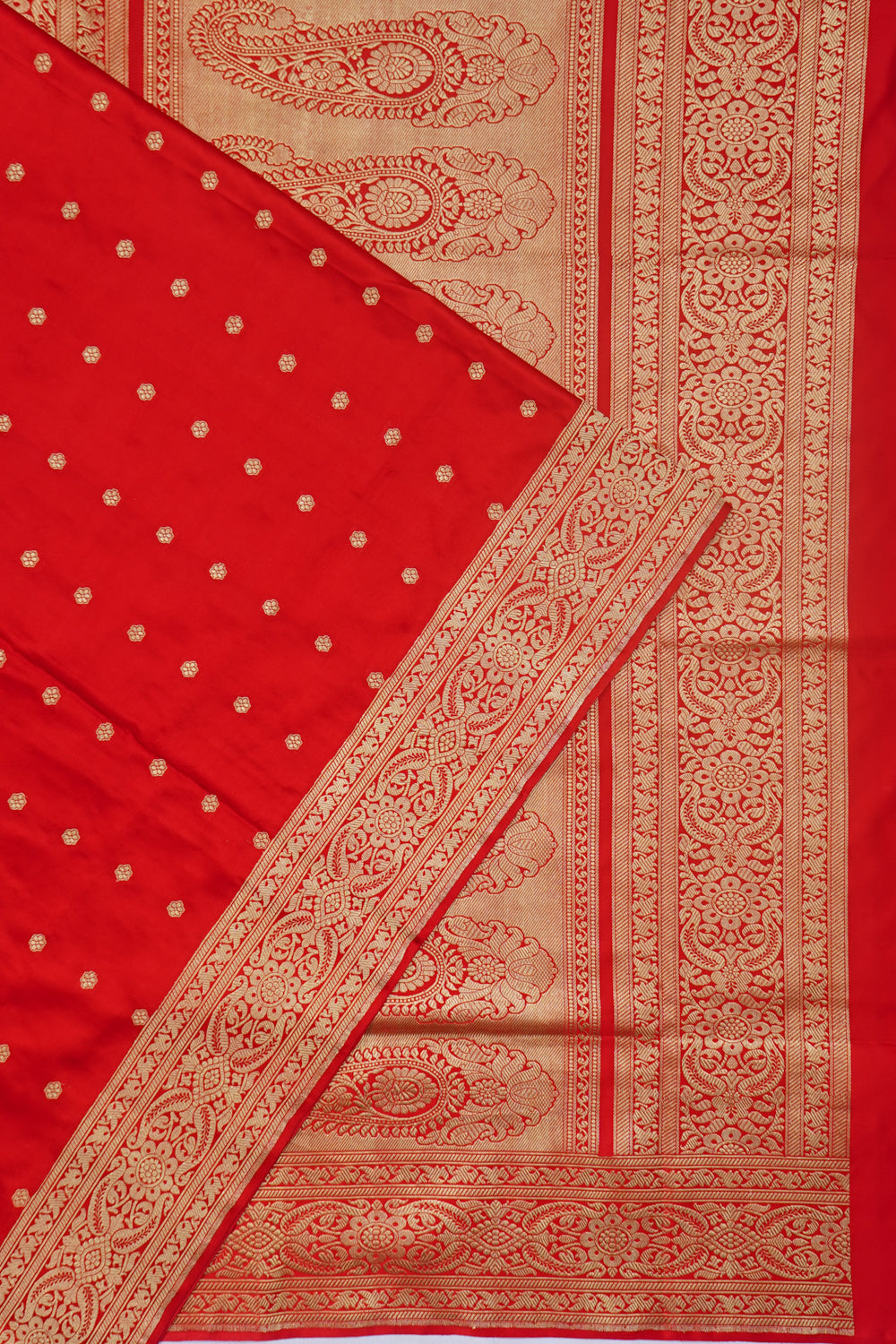 Banarasi Satin Butta Red Saree