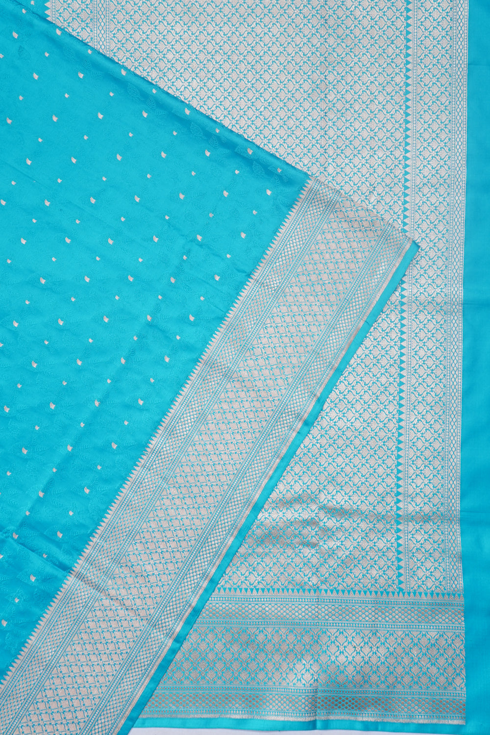 Banarasi Satin Jacquard And Butta Sky Blue Saree
