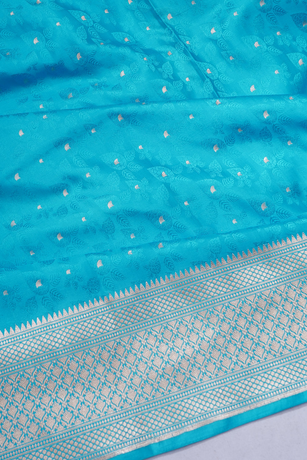 Banarasi Satin Jacquard And Butta Sky Blue Saree