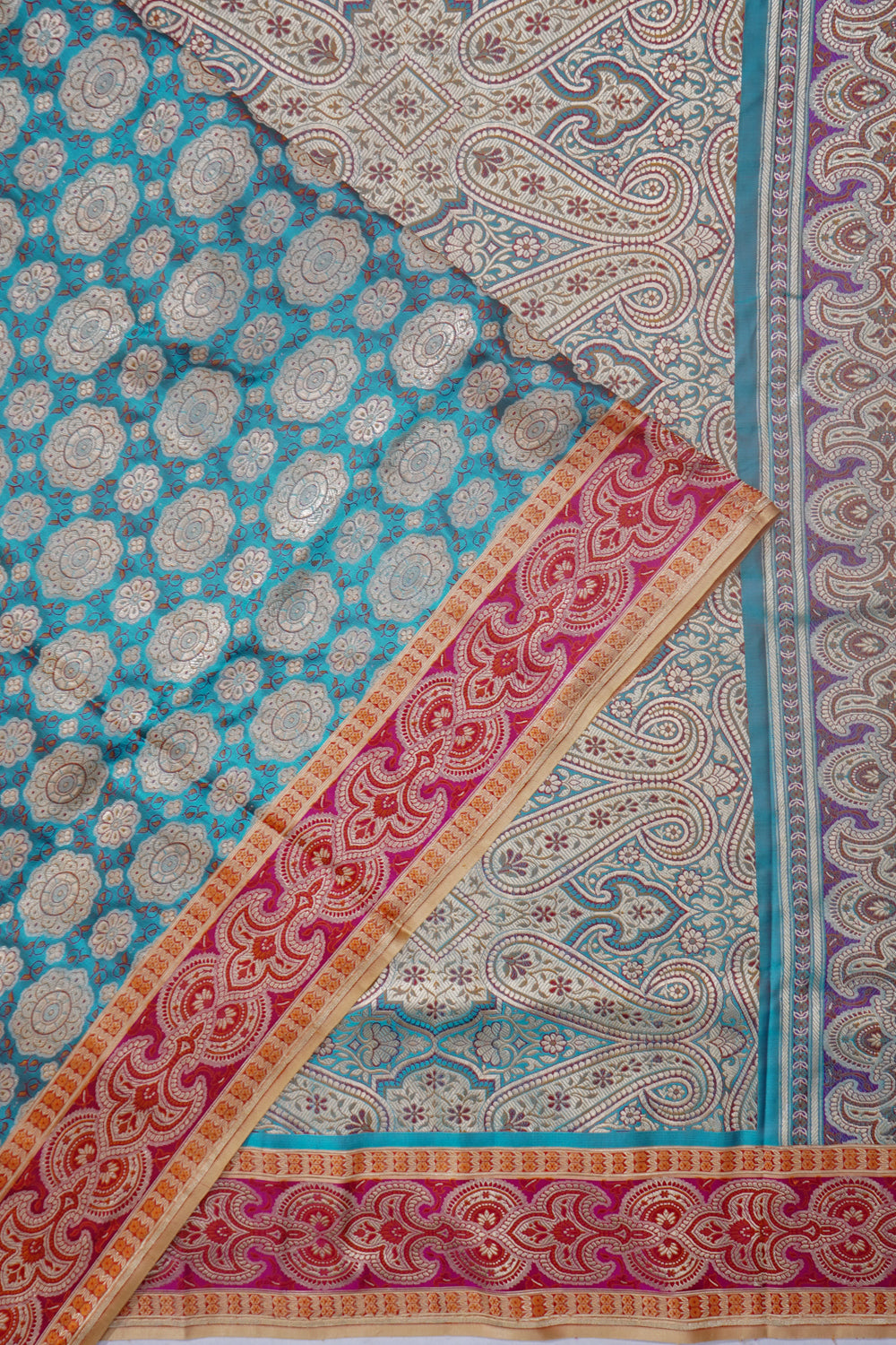 Banarasi Silk Brocade Sky Blue Saree