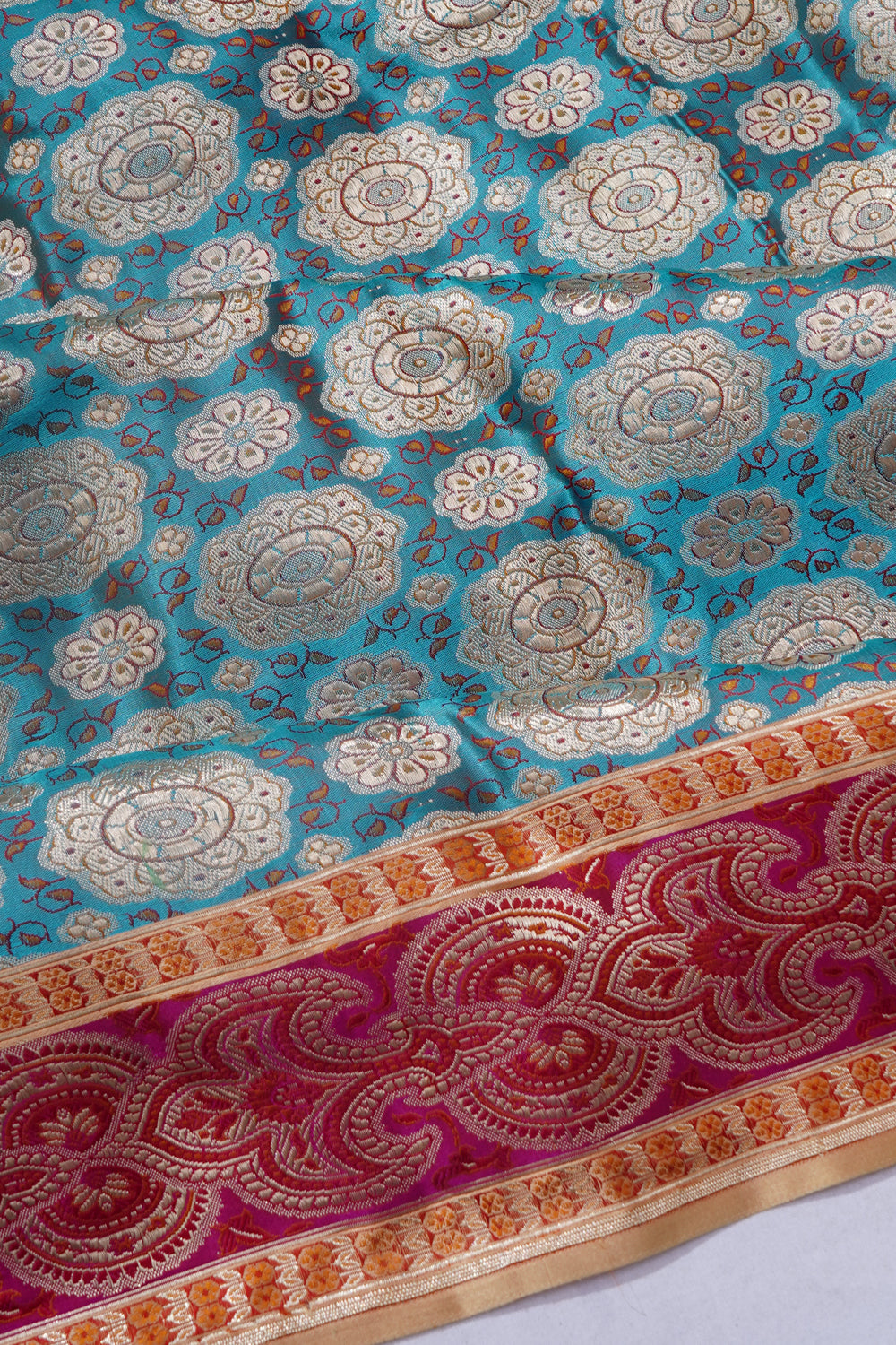 Banarasi Silk Brocade Sky Blue Saree