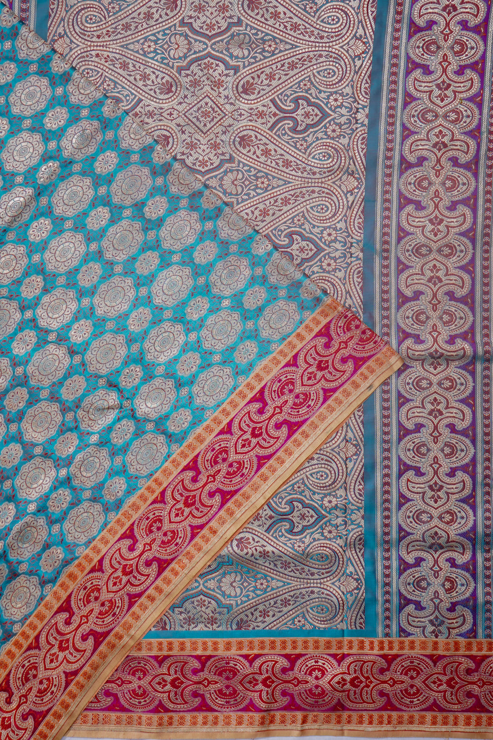 Banarasi Silk Brocade Sky Blue Saree
