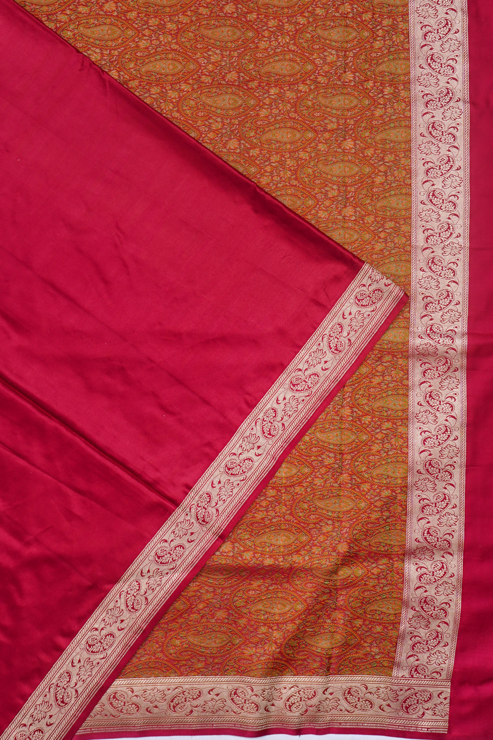 Banarasi Satin Plain Maroon Saree