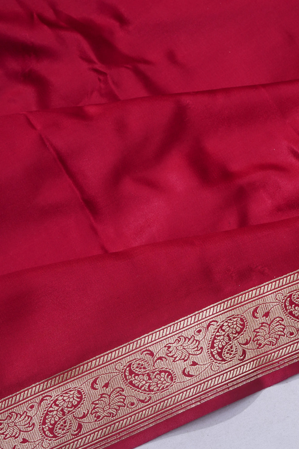 Banarasi Satin Plain Maroon Saree