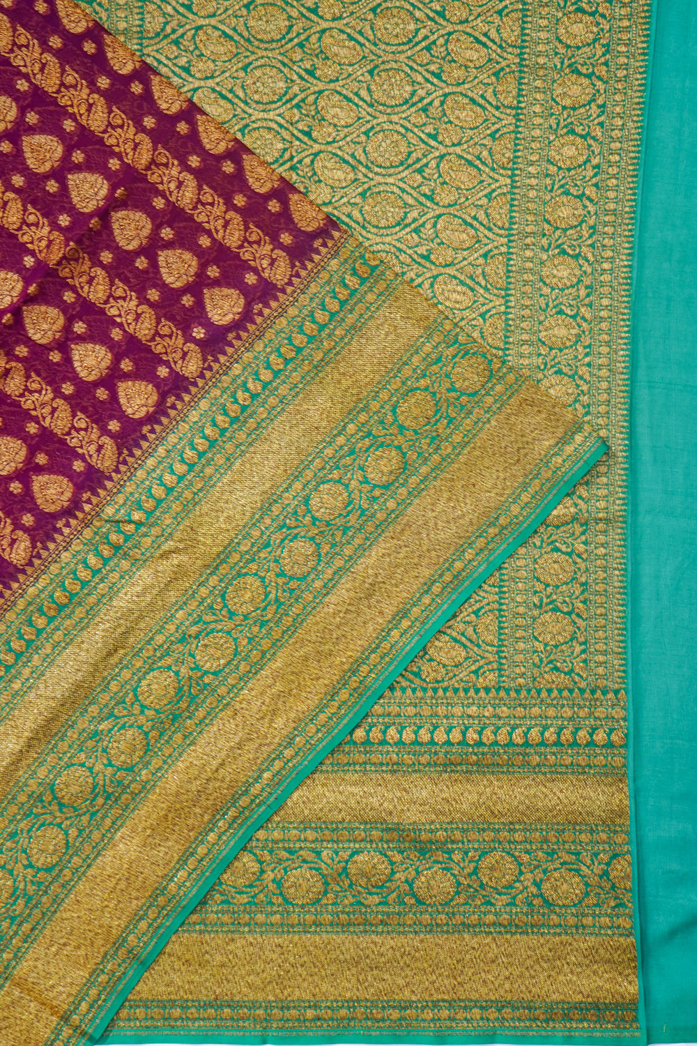 Banarasi Georgette Brocade Purple Saree