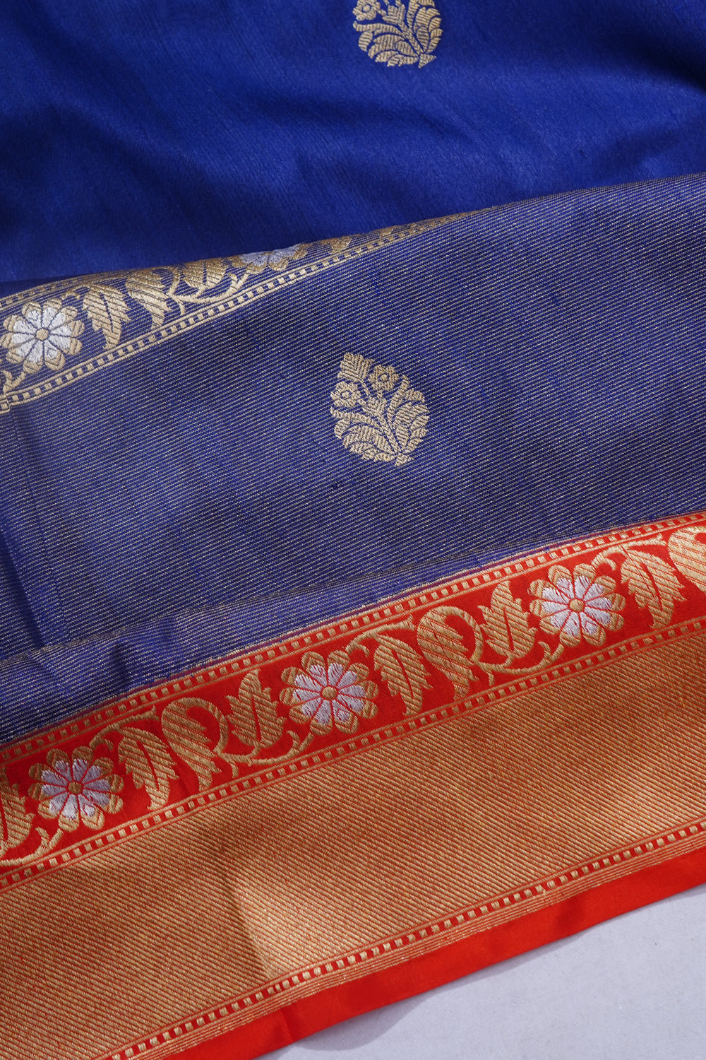 Banarasi Silk Butta Dark Blue Saree