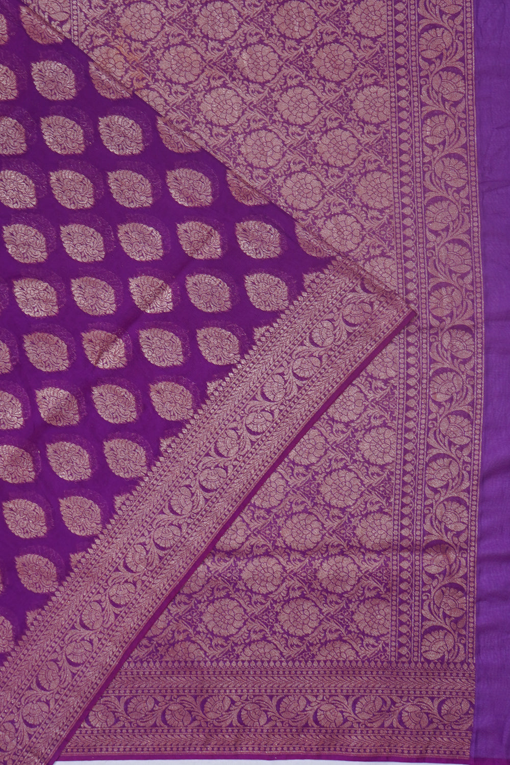 Banarasi Silk Brocade Violet Saree
