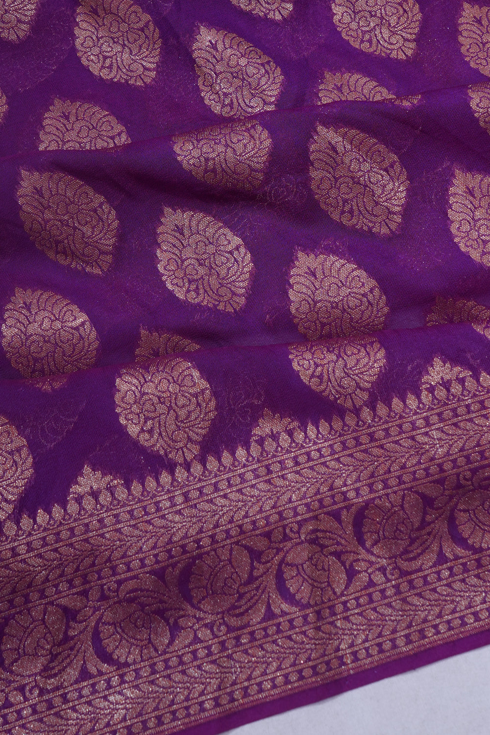 Banarasi Silk Brocade Violet Saree