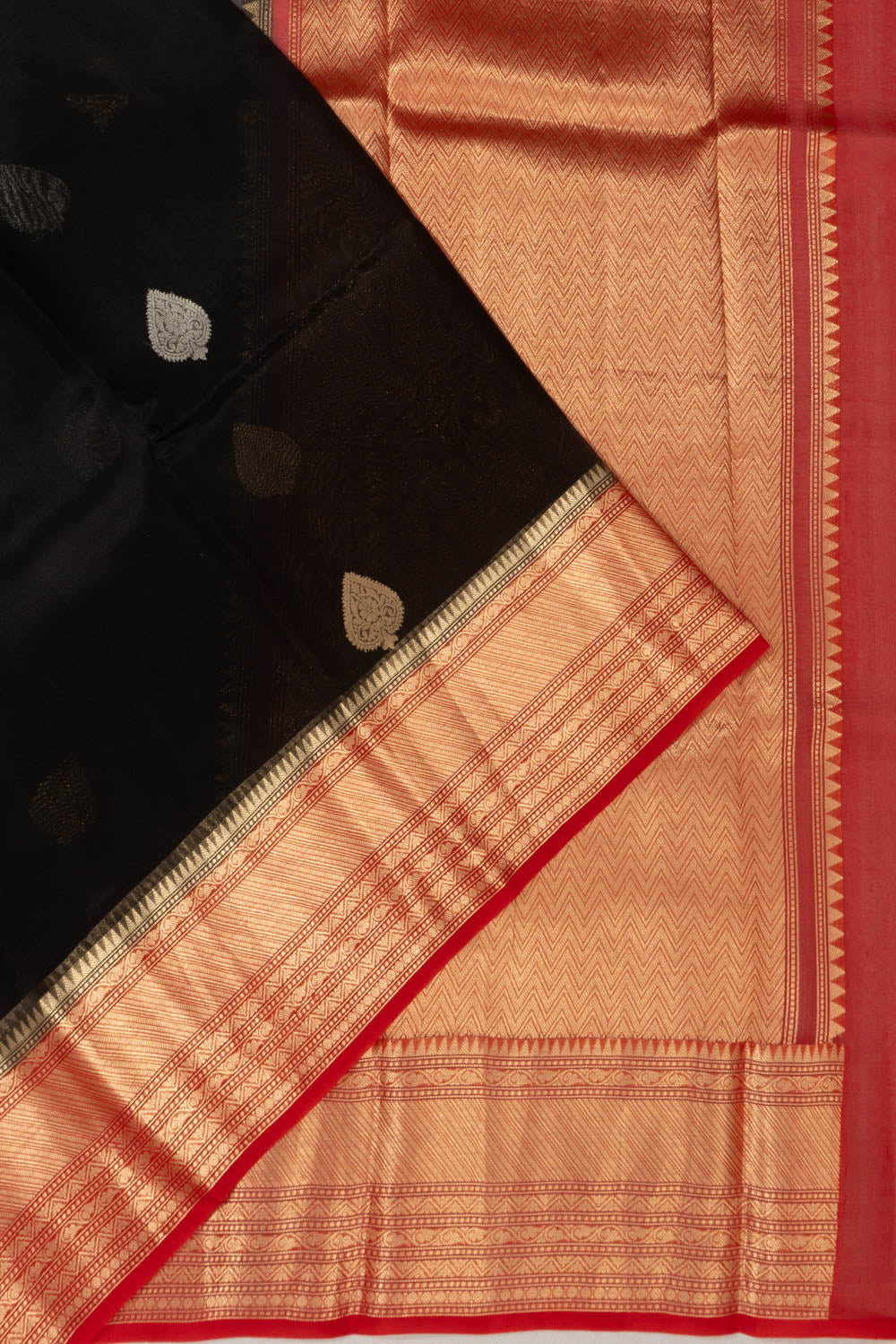 Banarasi Kora Organza Butta Black Saree