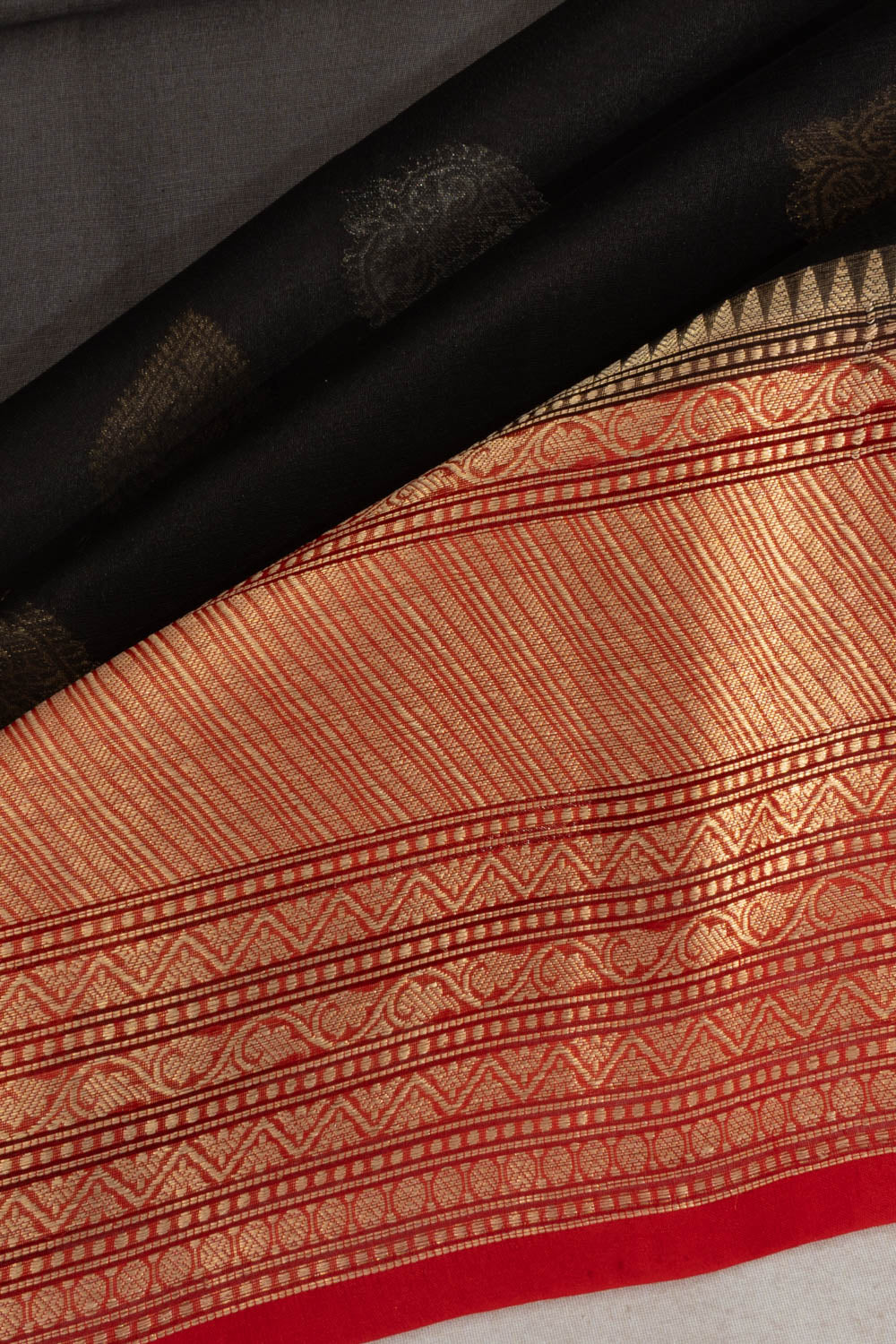 Banarasi Kora Organza Butta Black Saree