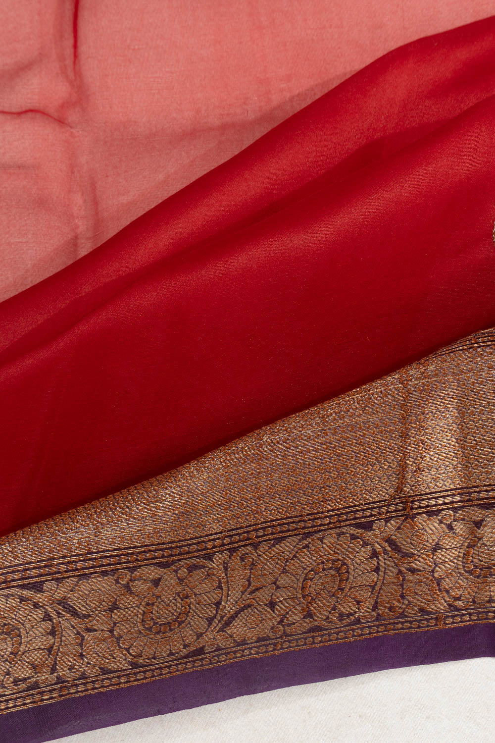 Banarasi Kora Organza Butta Red Saree