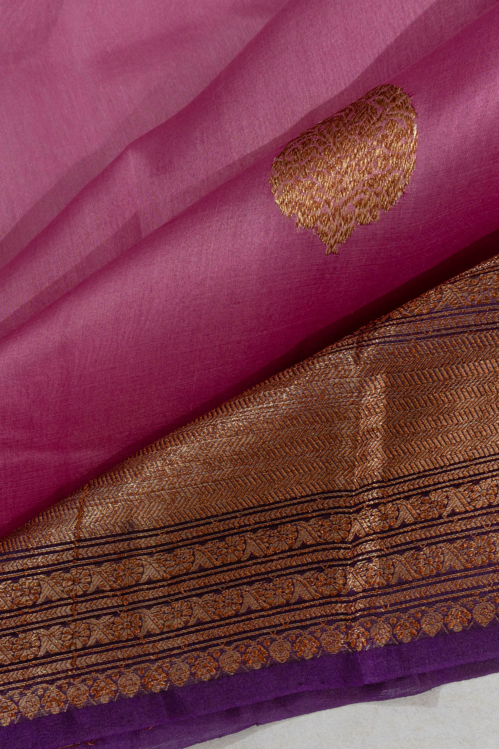 Banarasi Kora Organza Butta Pink Saree