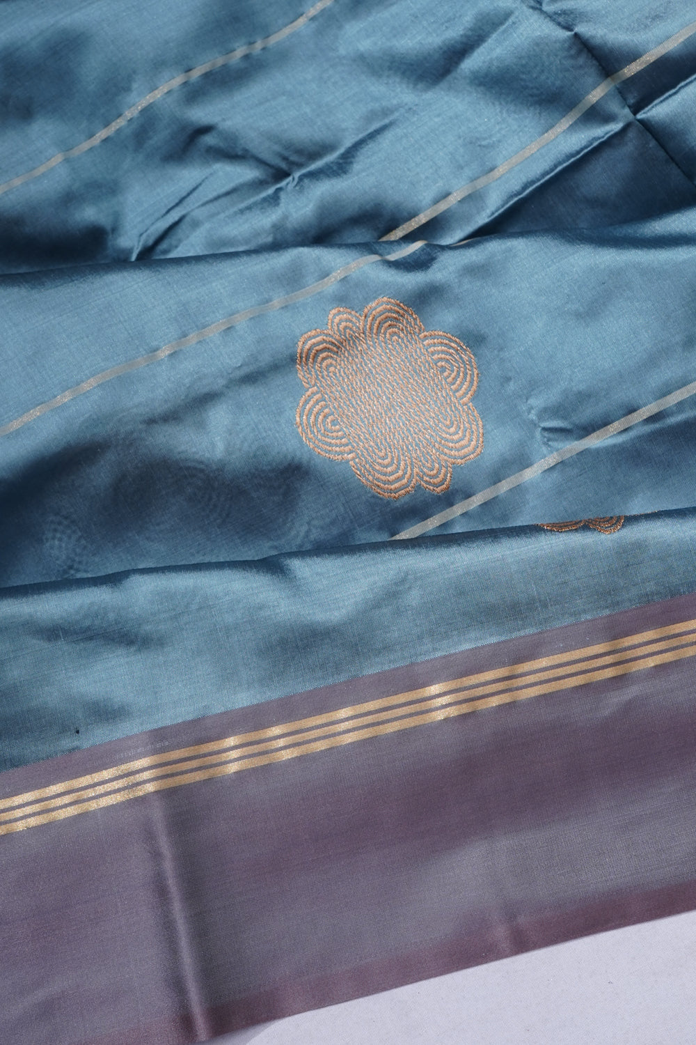 Banarasi Katan Silk Butta Grey Saree