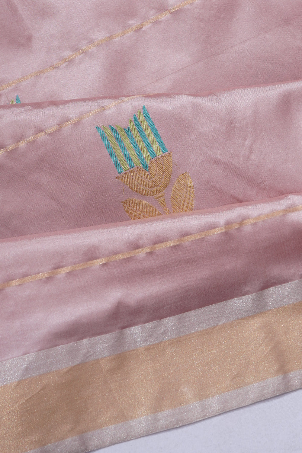 Banarasi Katan Silk Butta Baby Pink Saree