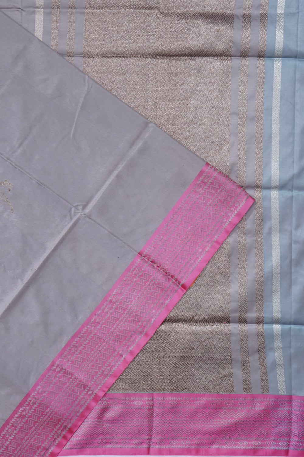 Banarasi Katan Silk Butta Grey Saree