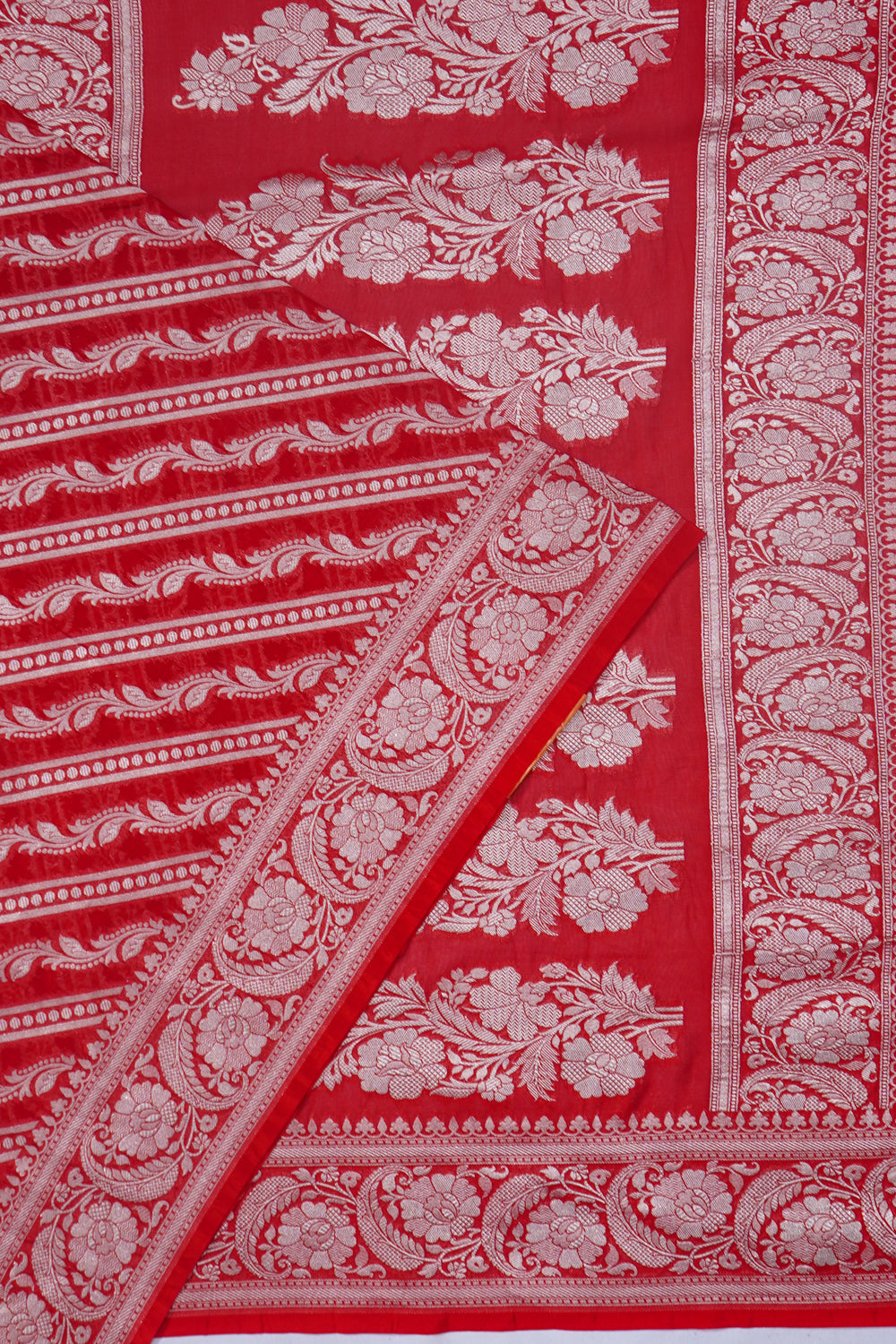 Banarasi Georgette Brocade Red Saree