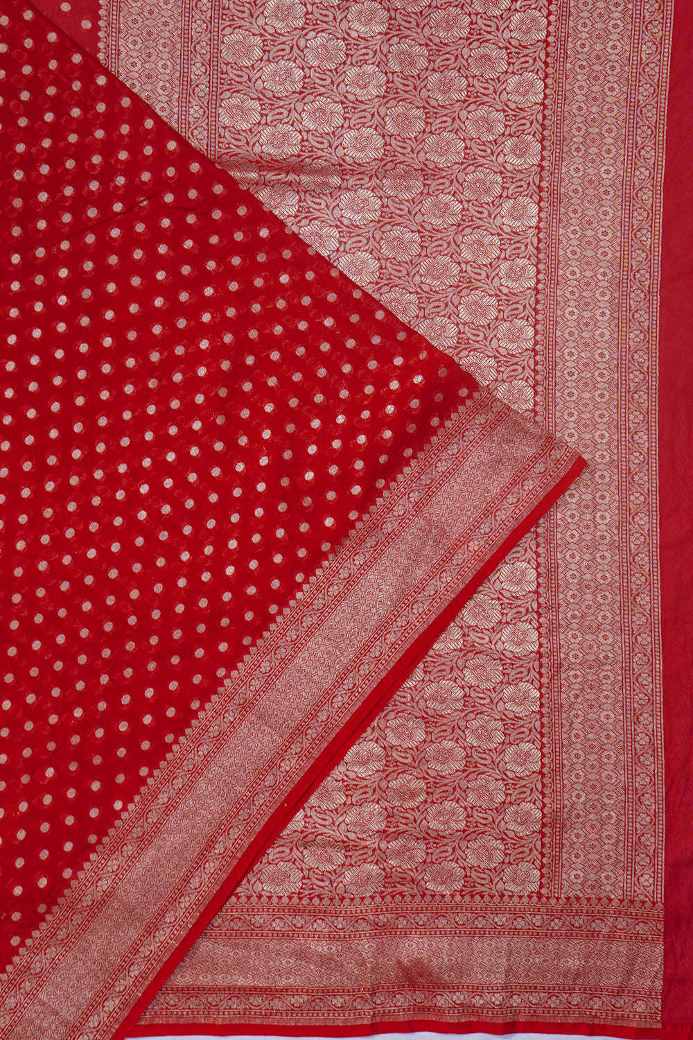 Banarasi Georgette Brocade Red Saree